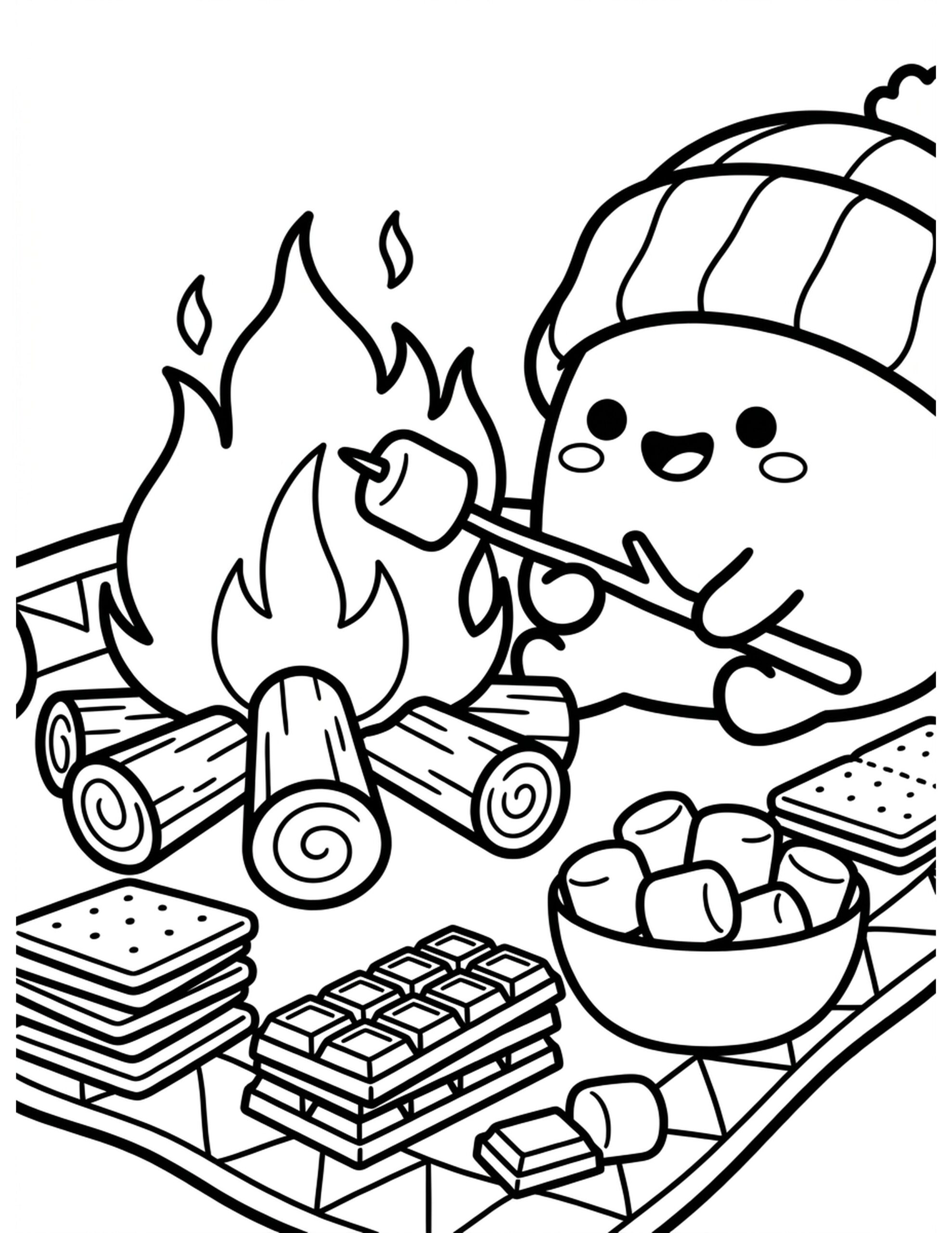 S'mores Delight Coloring Page