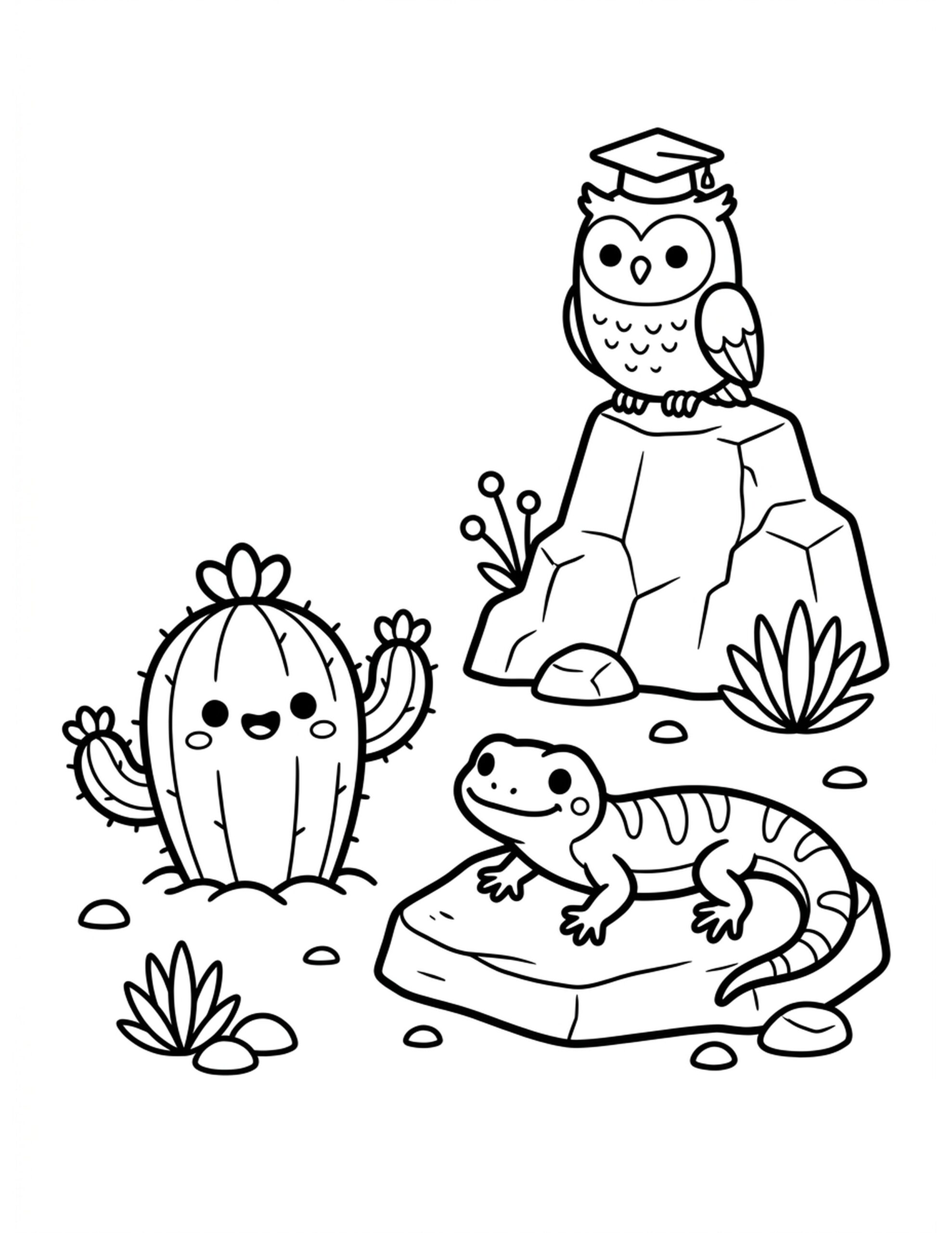 Cute Desert Dwellers Coloring Page