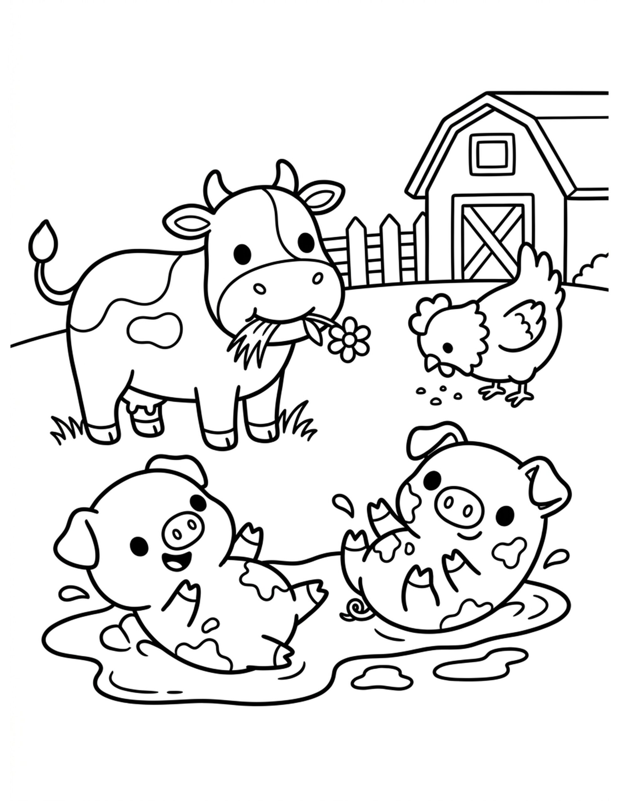 Farmyard Fun Coloring Page