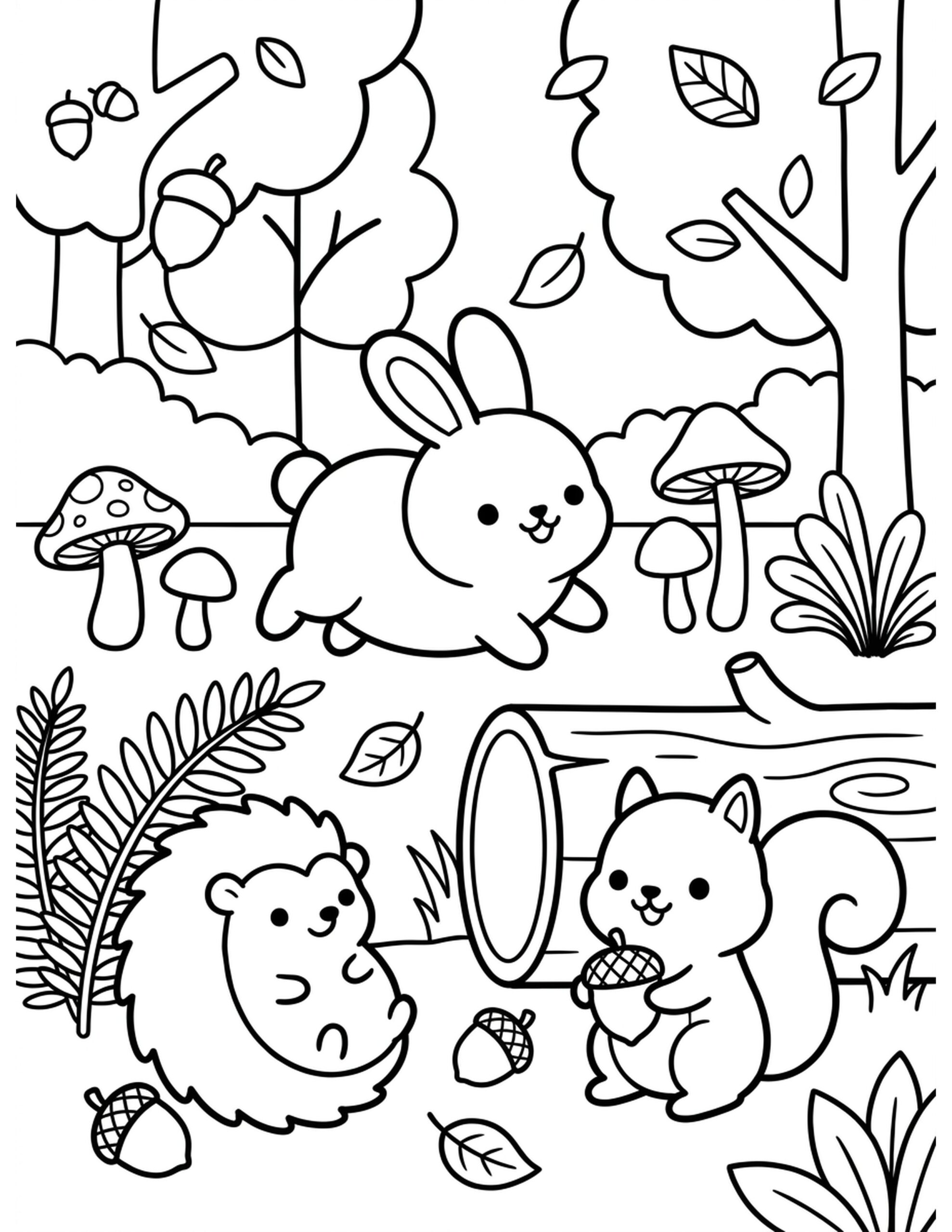 Woodland Friends Coloring Page