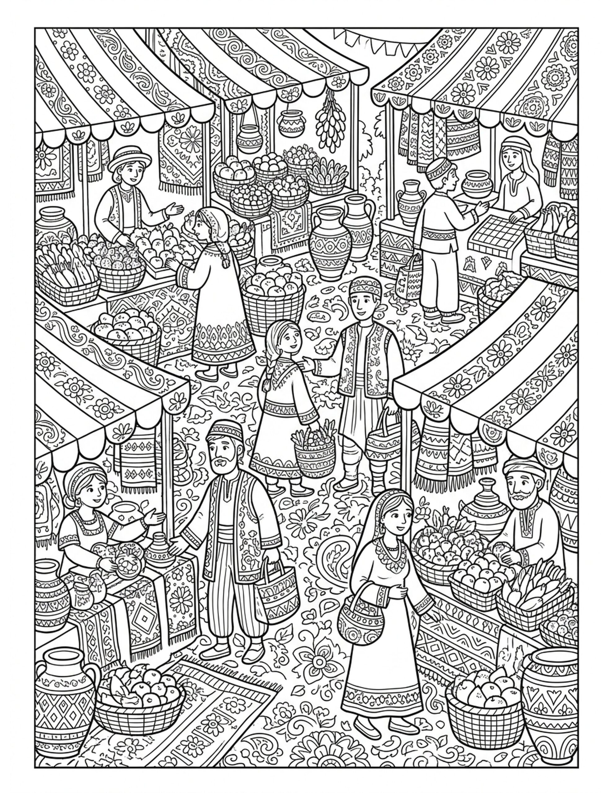 Whimsical Robot Factory Coloring Page