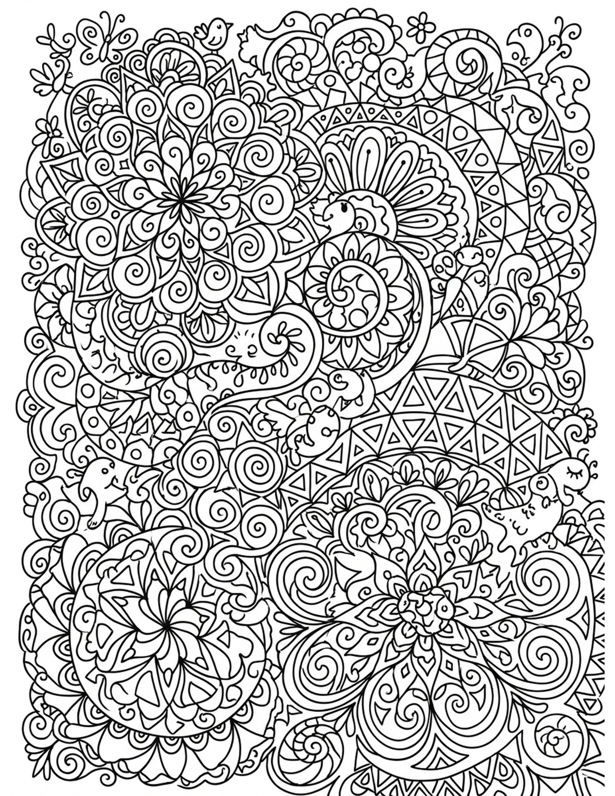 Soothing Mandala Patterns Coloring Page