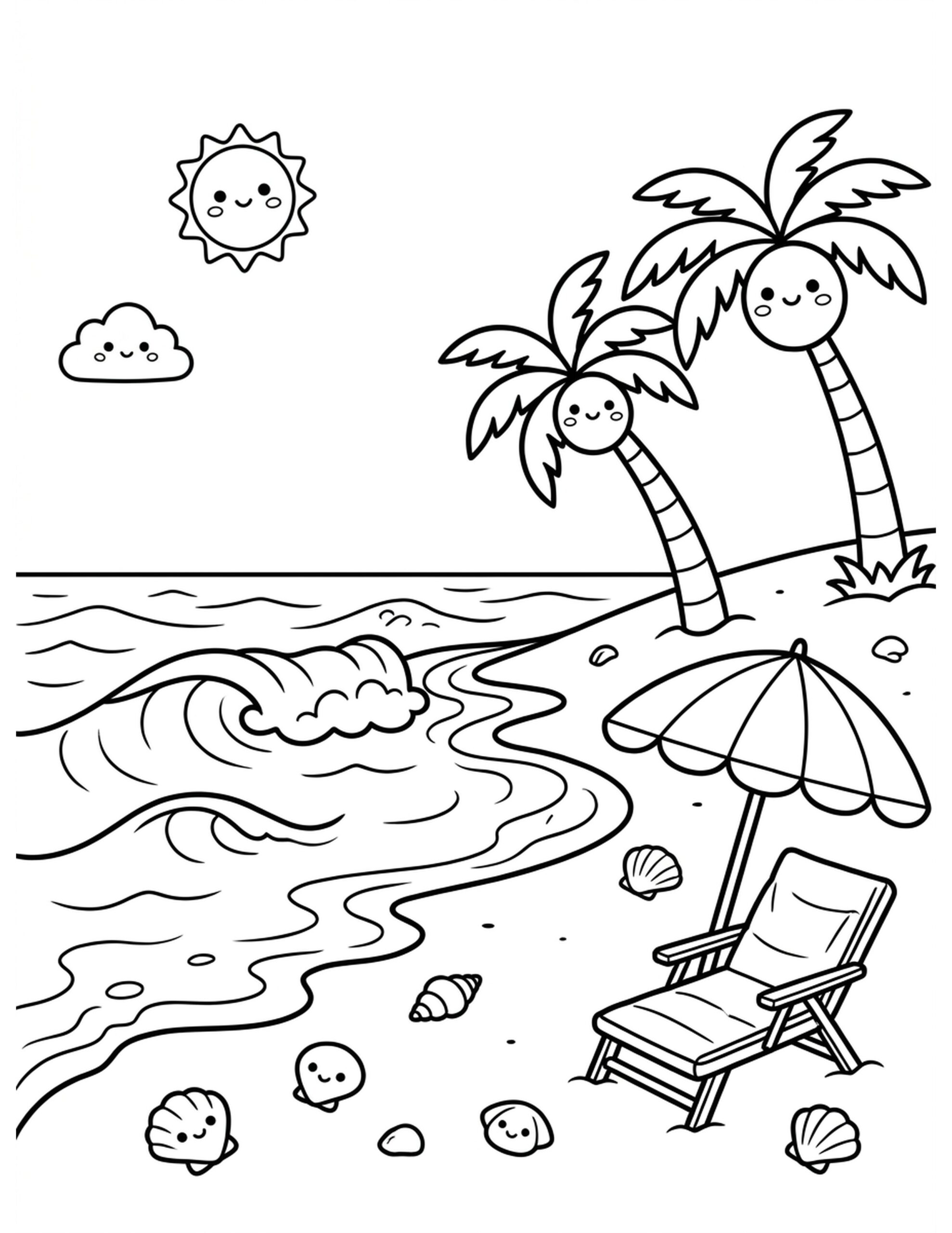 Soothing Ocean Waves Coloring Page