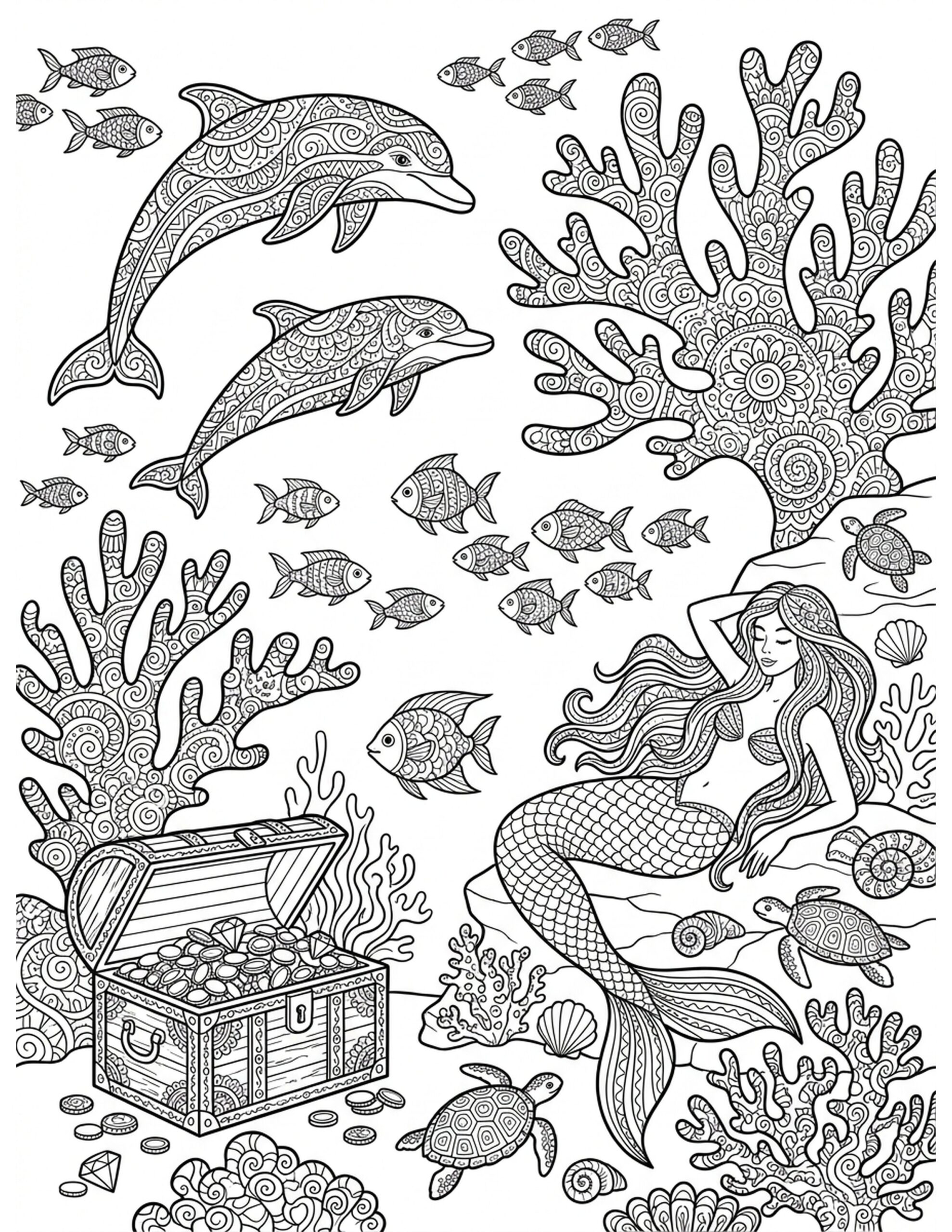 Underwater Serenity Coloring Page