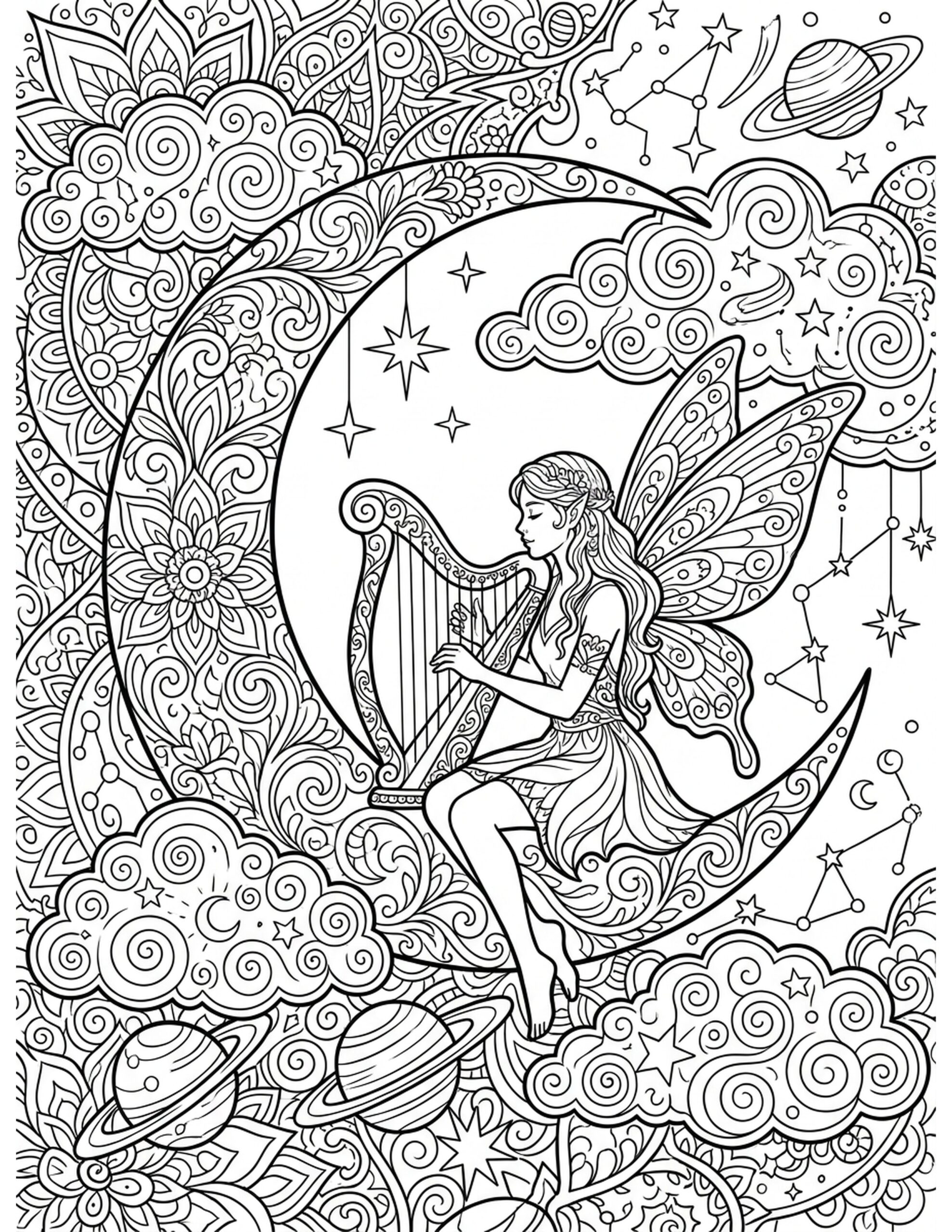 Celestial Harmony Coloring Page