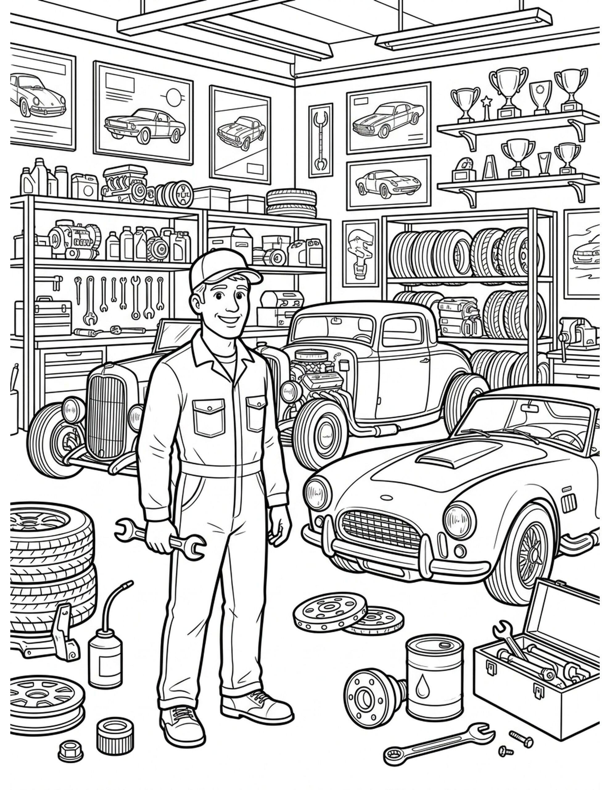 Legendary Garage Coloring Page