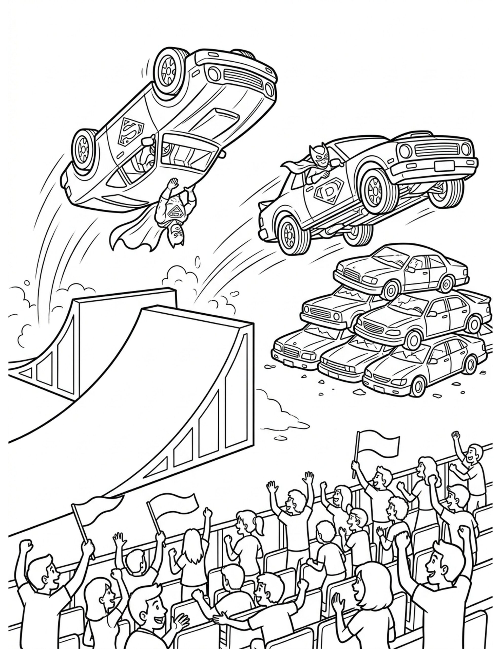 Epic Stunt Show Coloring Page