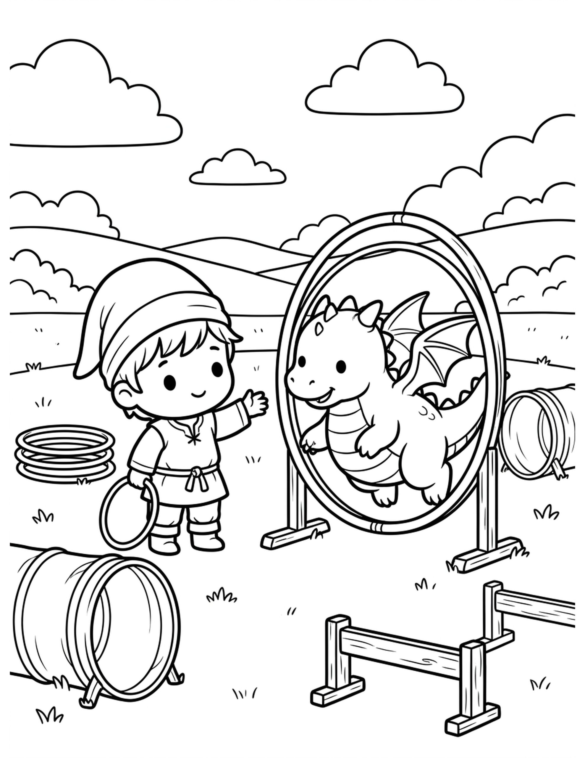 Dragon Tamer’s Challenge Coloring Page
