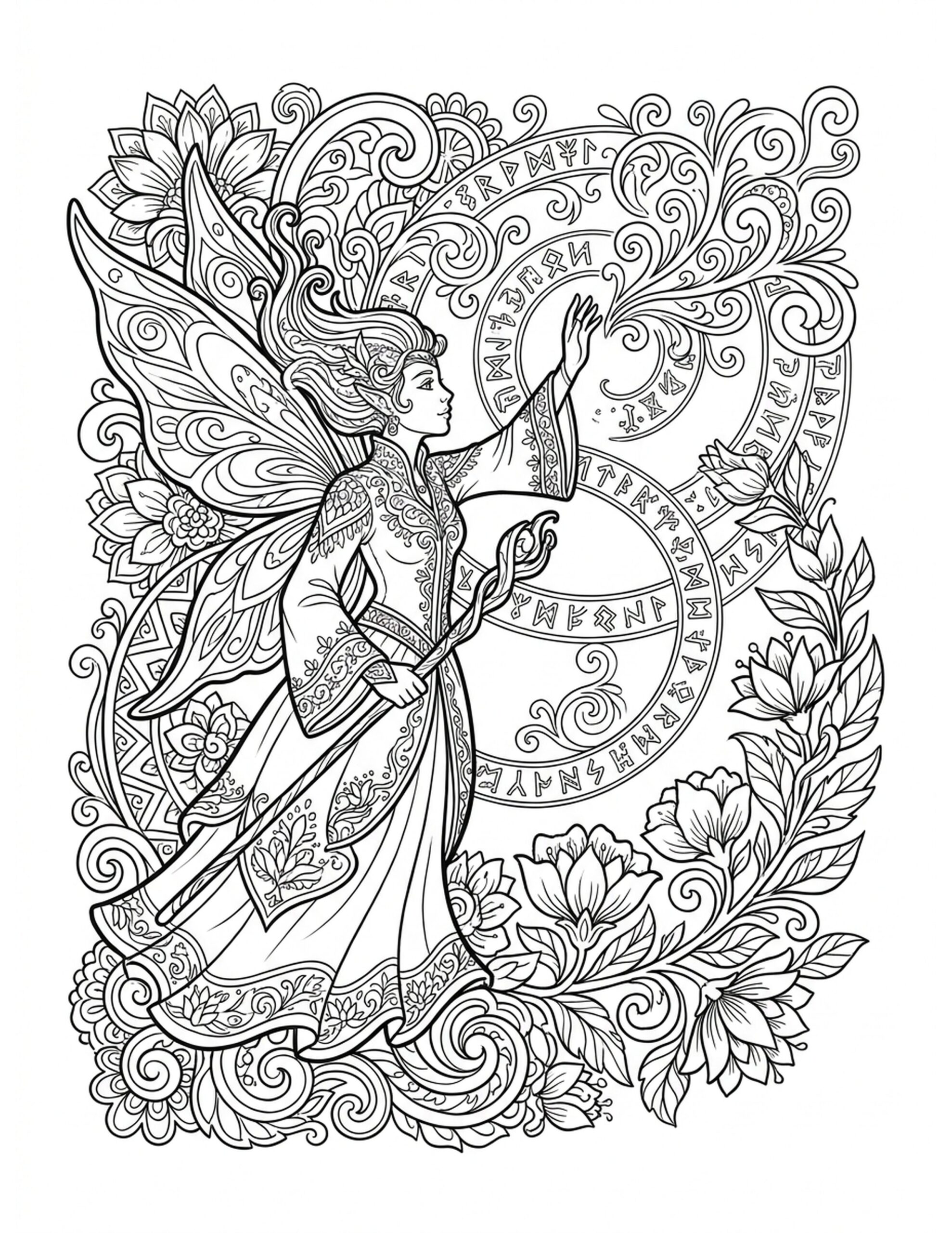 The Magical Flower Spell Coloring Page