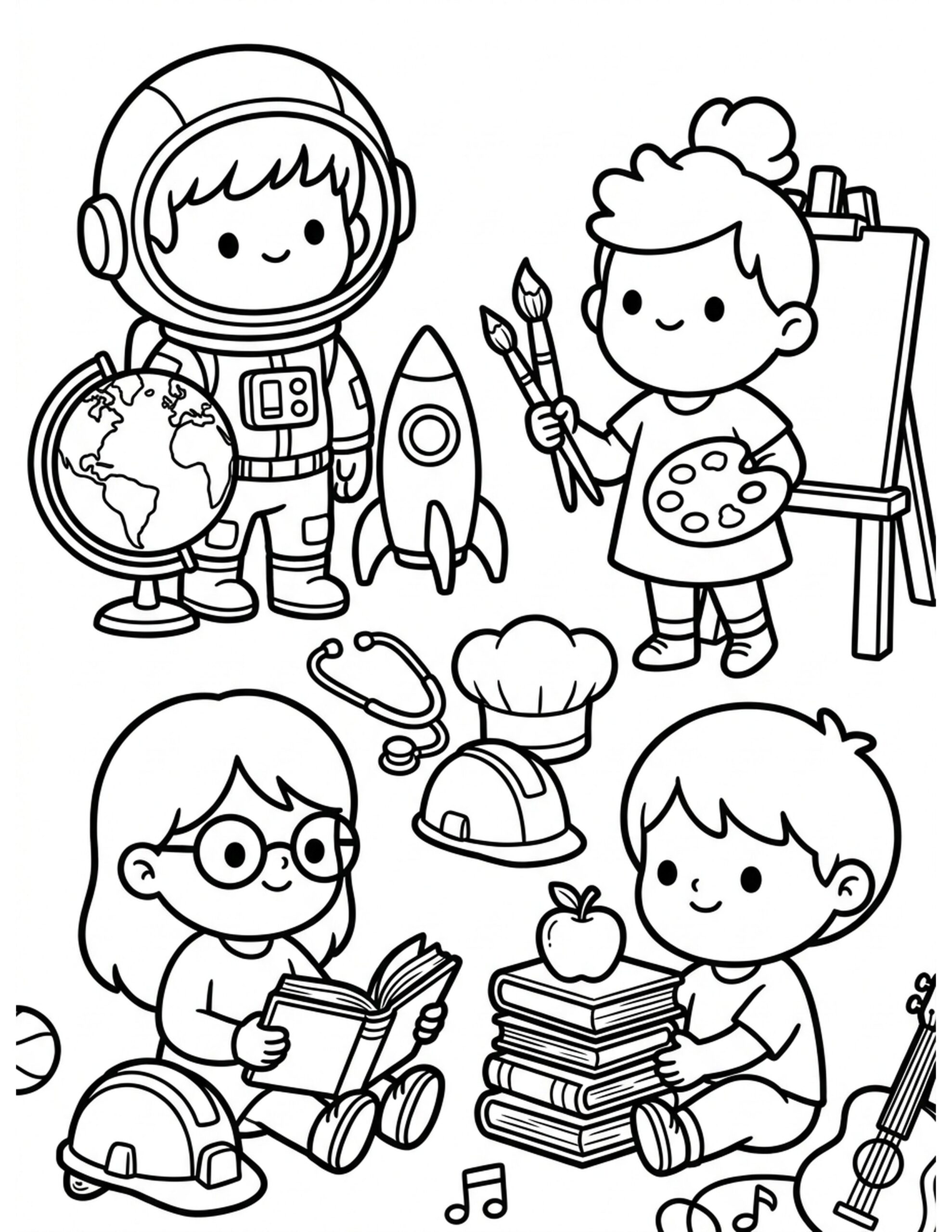 Dream Big Career Day Coloring Page