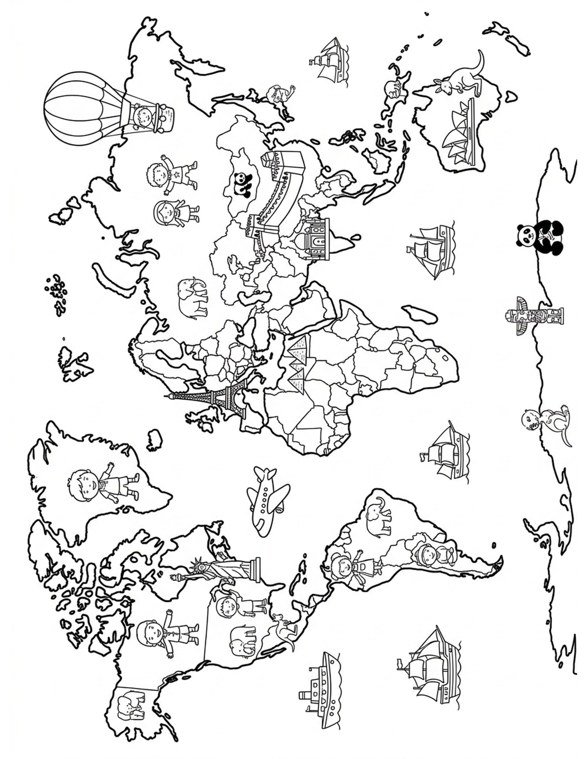 Explore the World Coloring Page