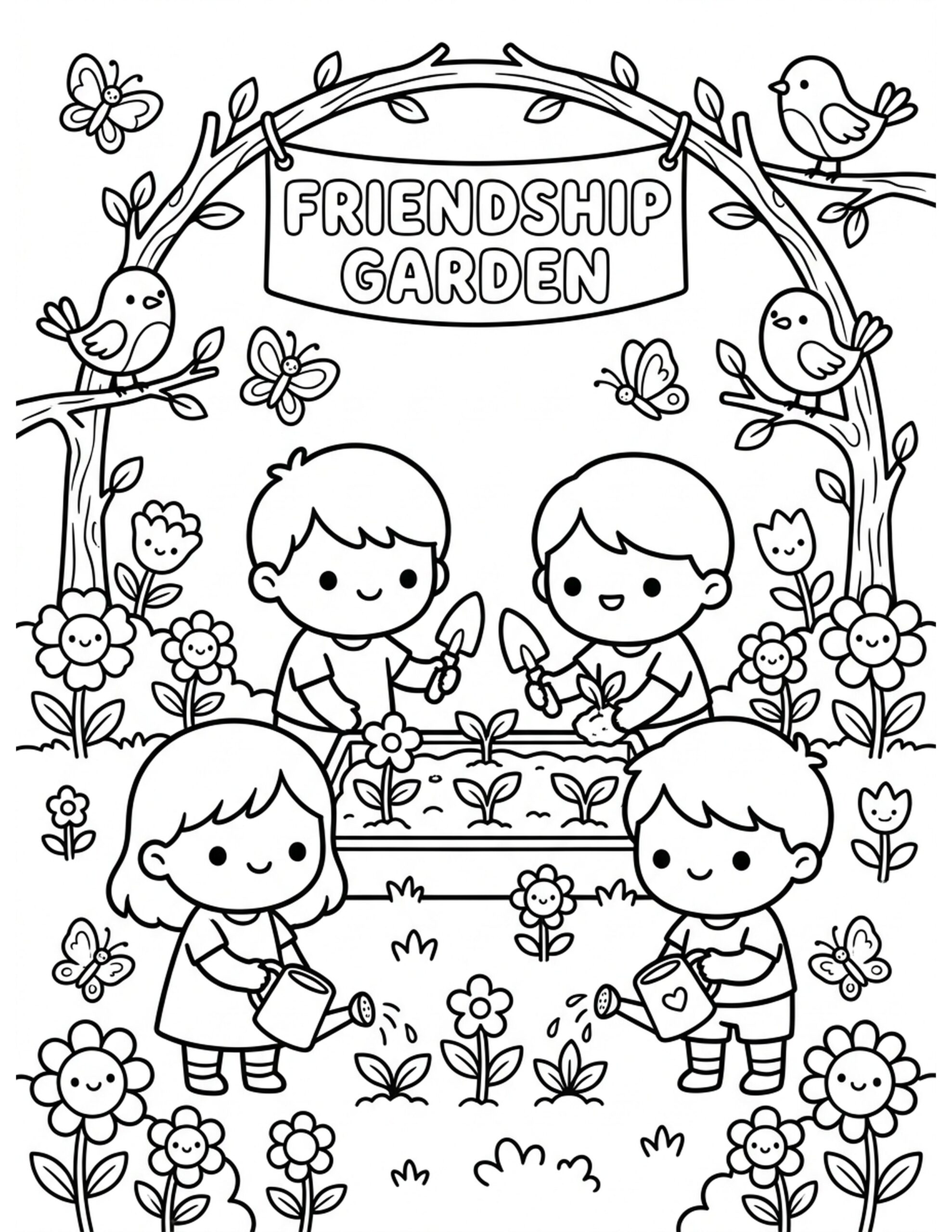 Friendship Garden Coloring Page