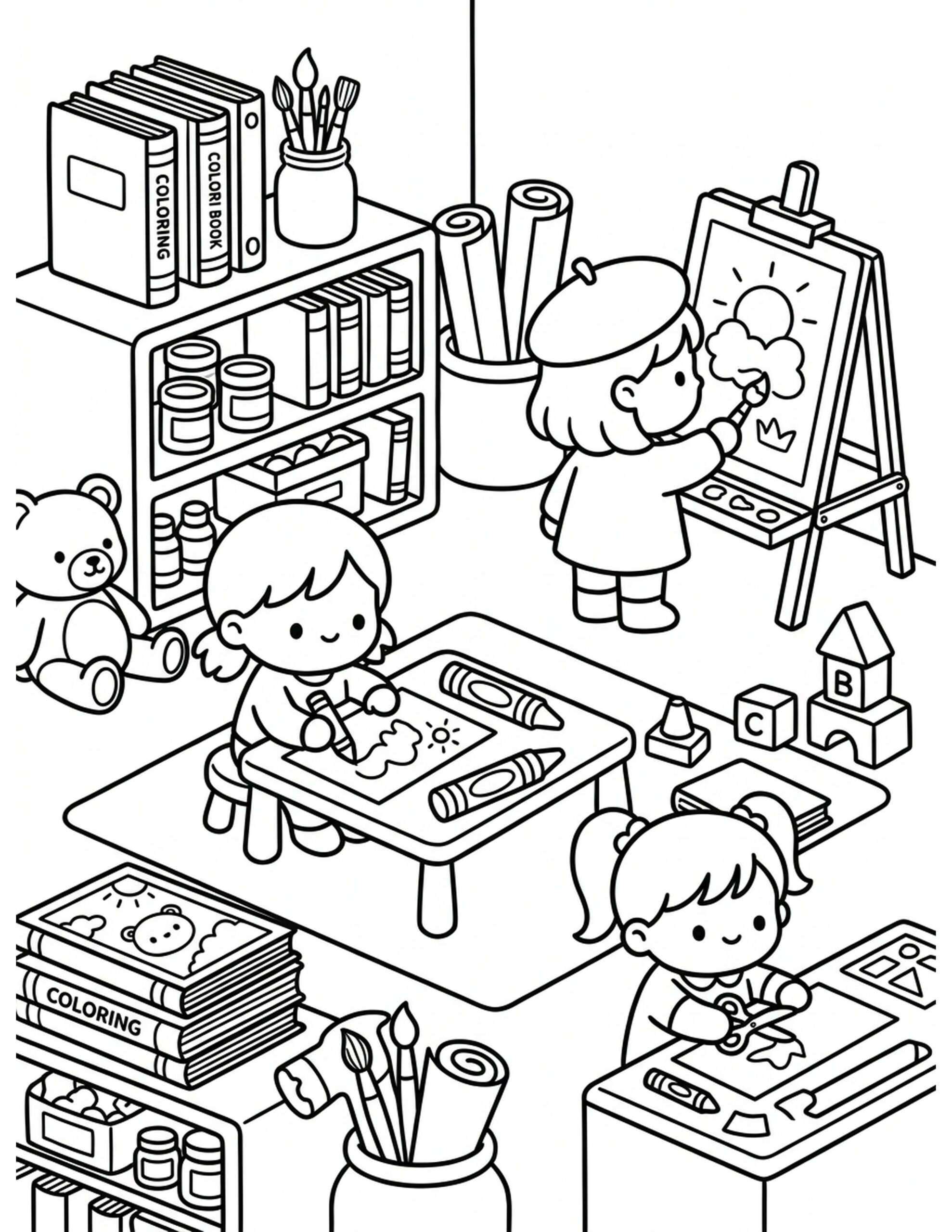 Creative Playroom Coloring Page
