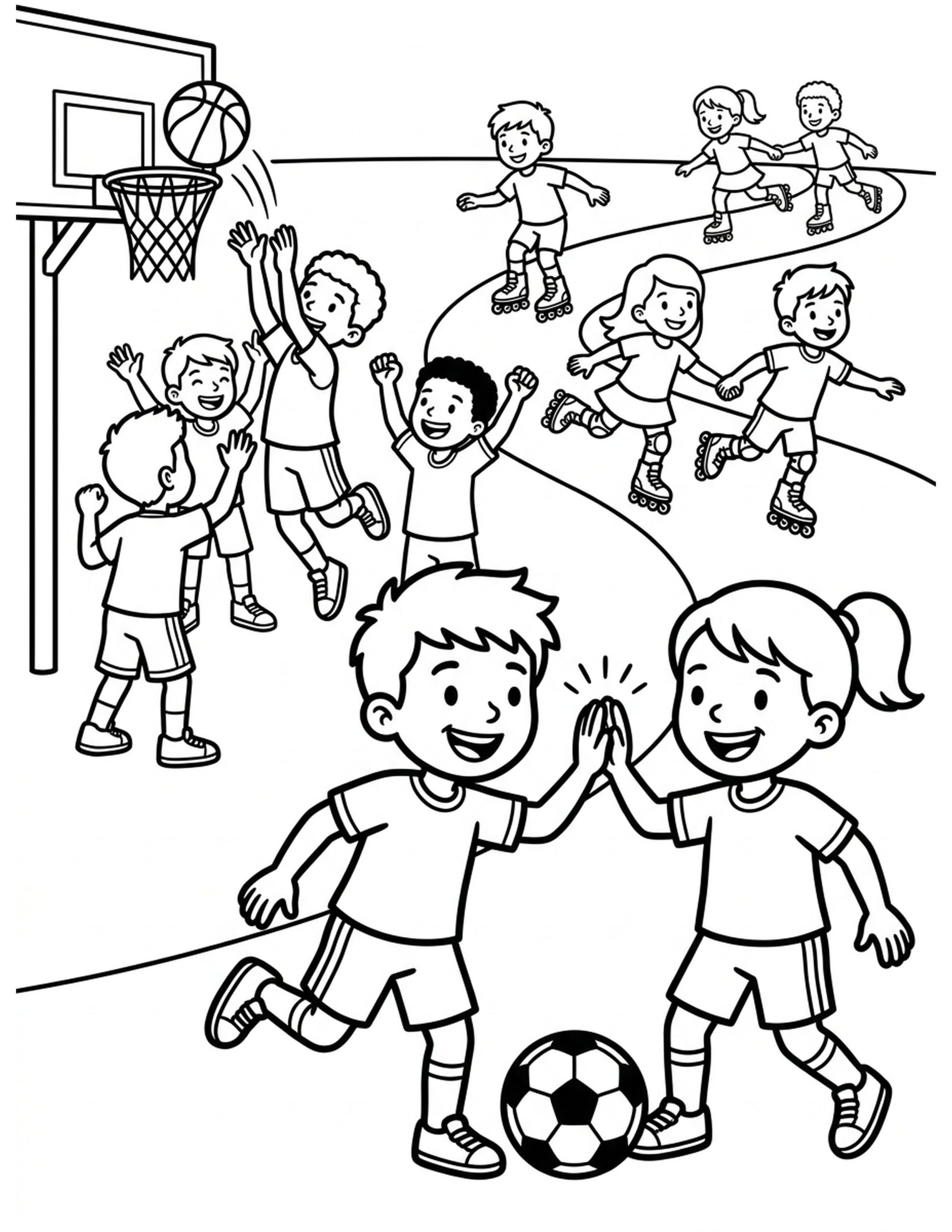 Sports Fun Day Coloring Page