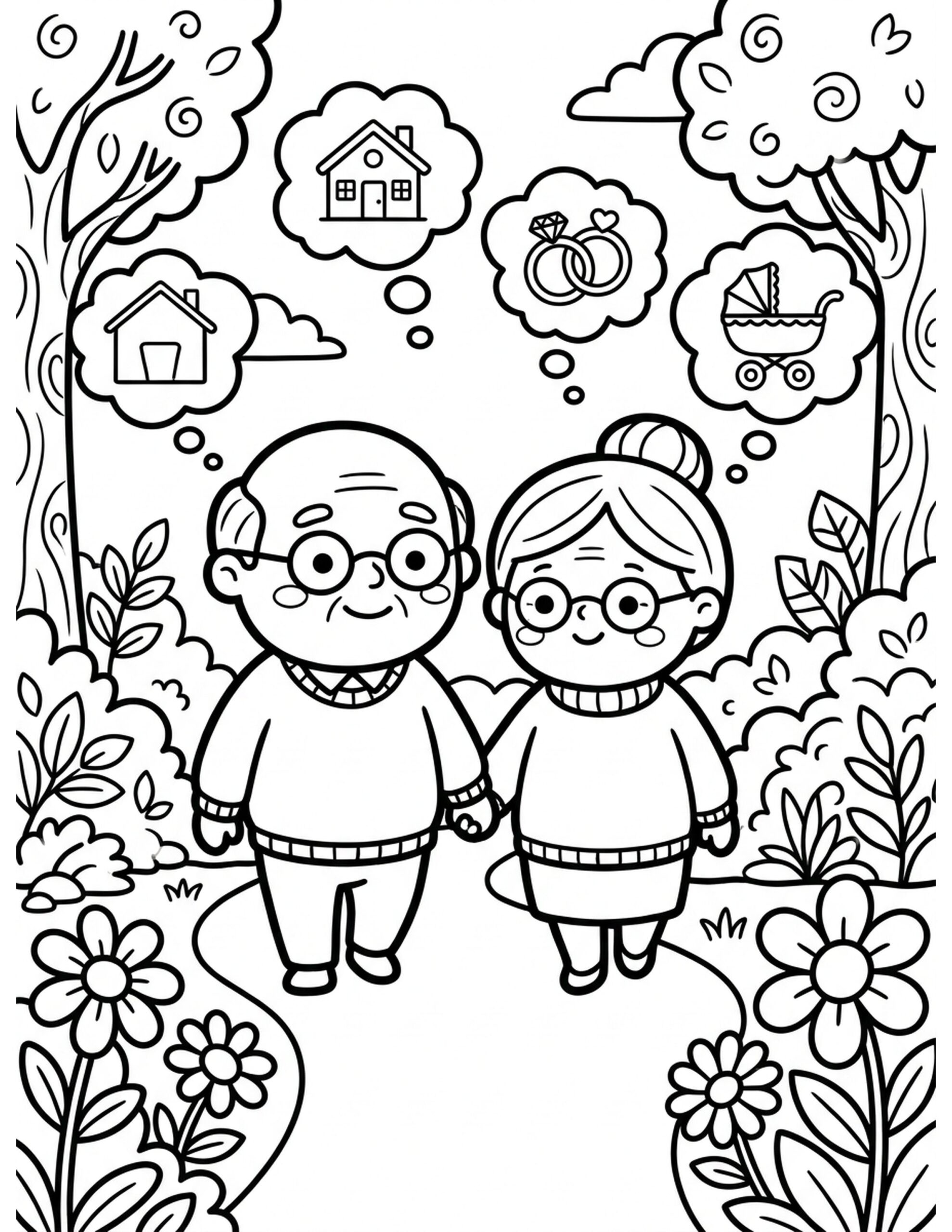 Memory Lane Coloring Page