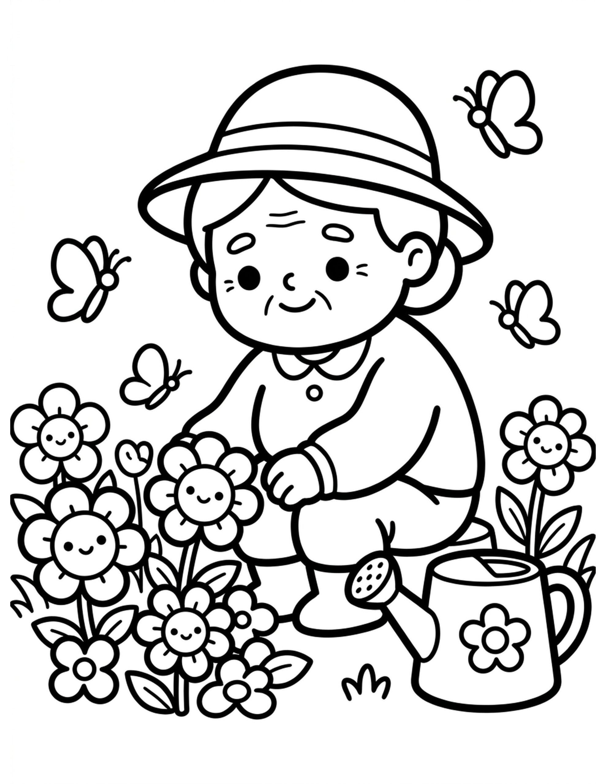 Garden Relaxation Coloring Page
