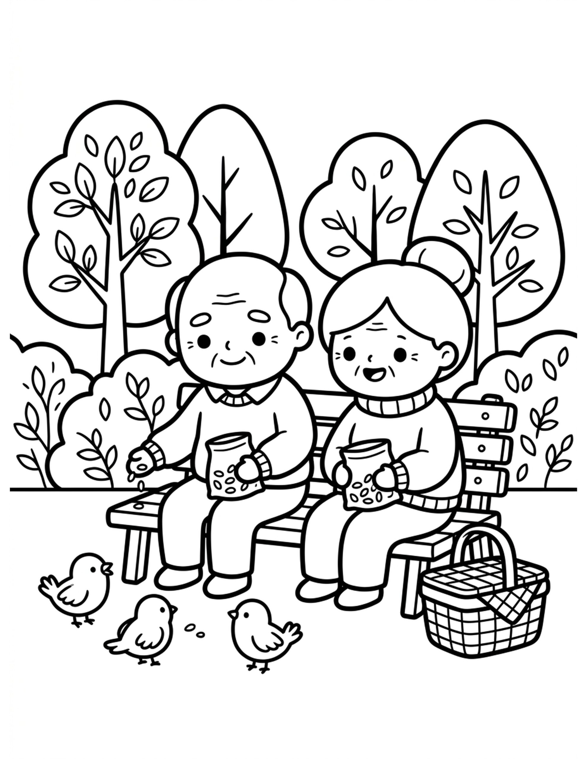 Afternoon at the Park Coloring Page