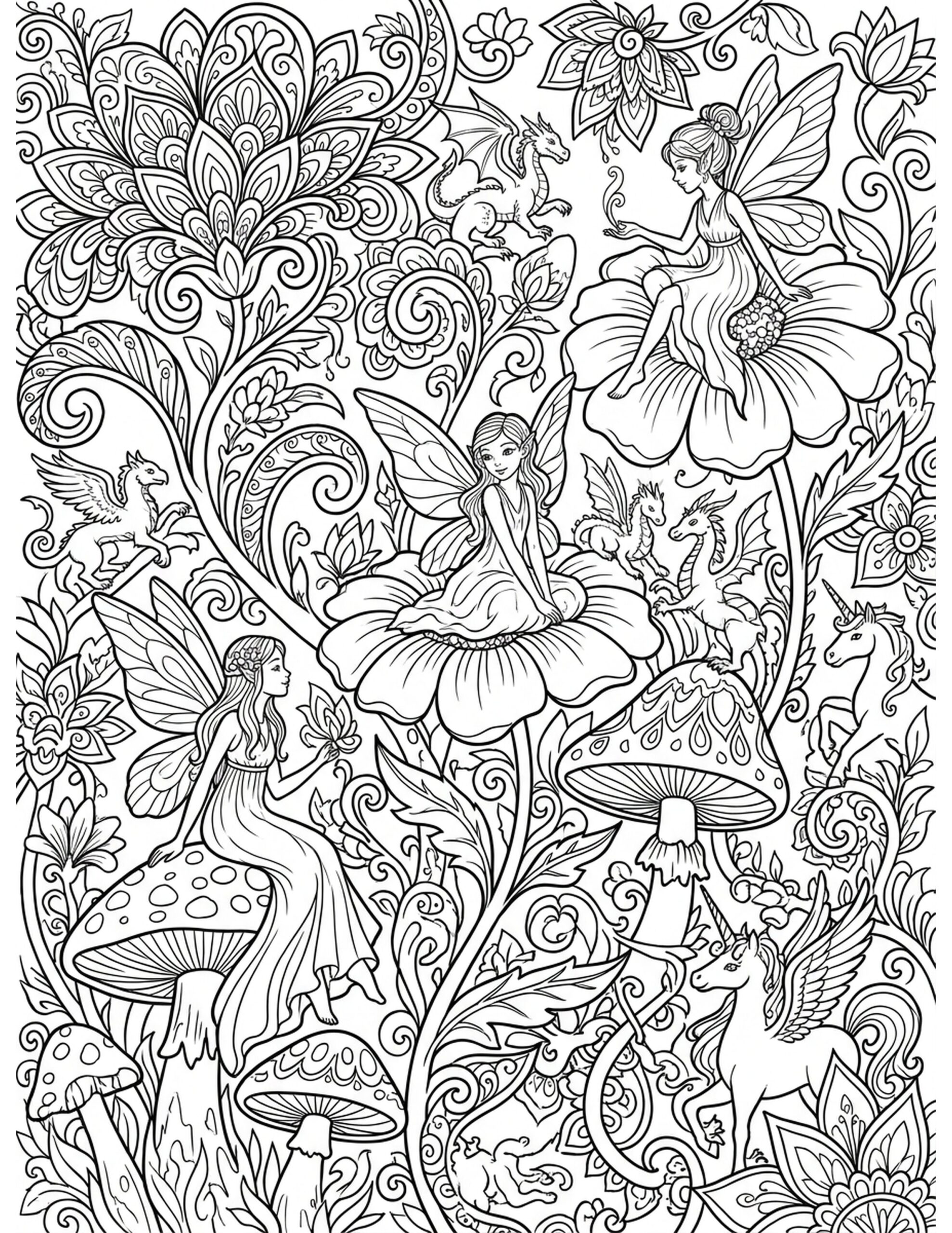 Mystical Garden Coloring Page