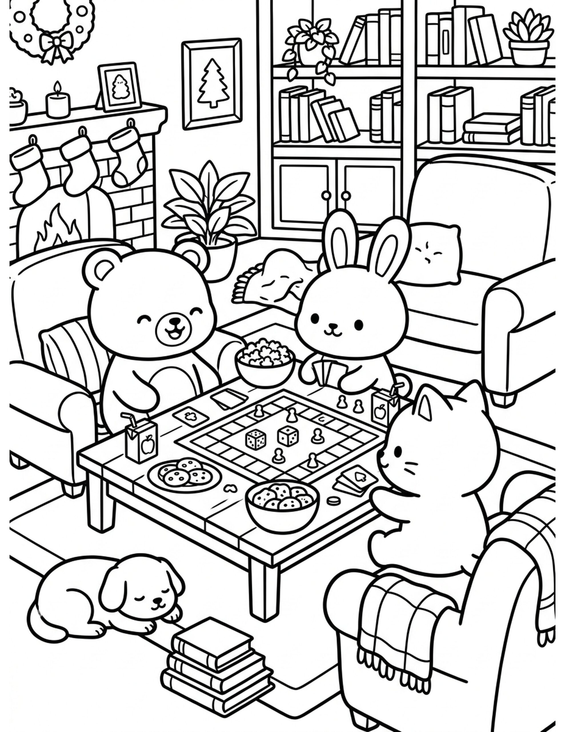 Nostalgic Game Night Coloring Page