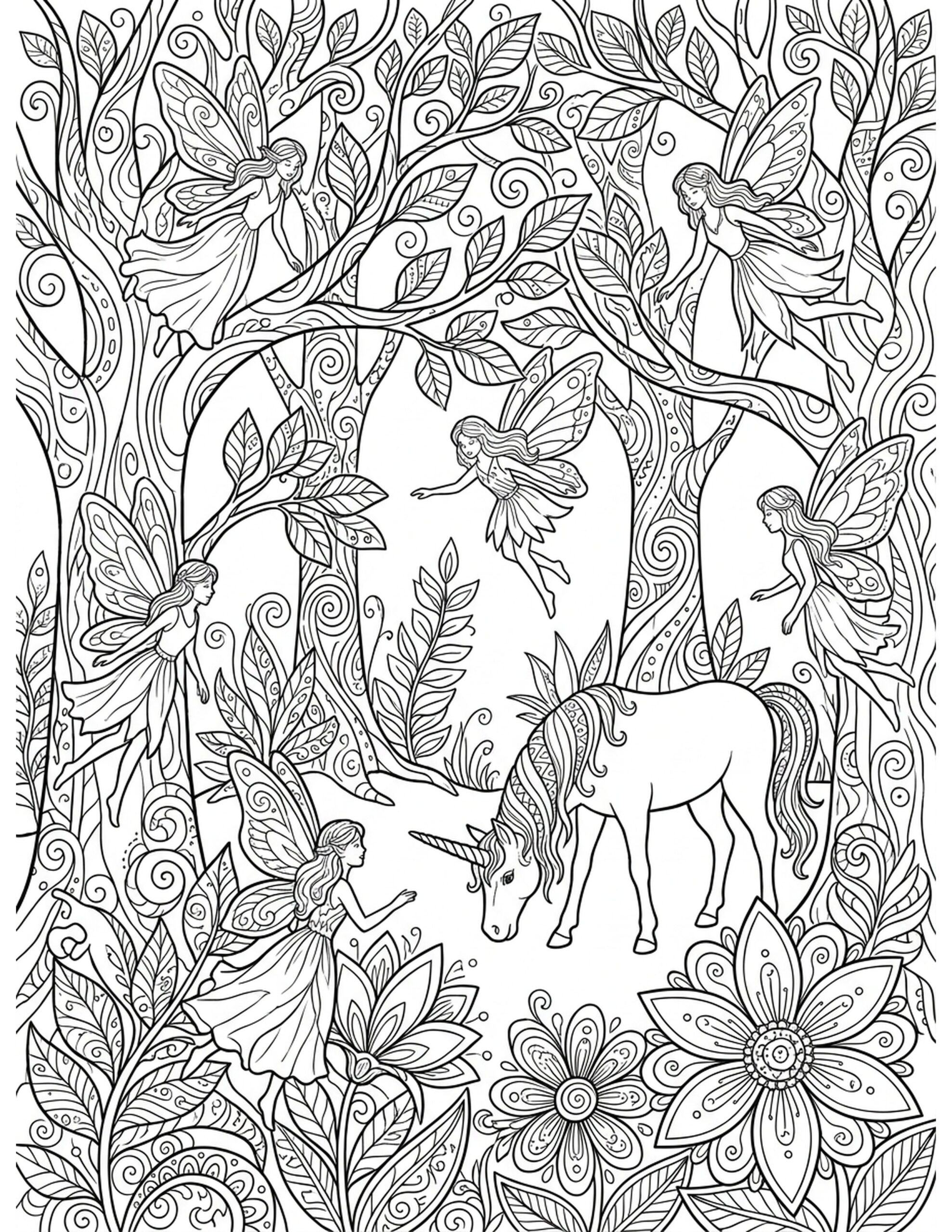 Magical Forest Adventure Coloring Page