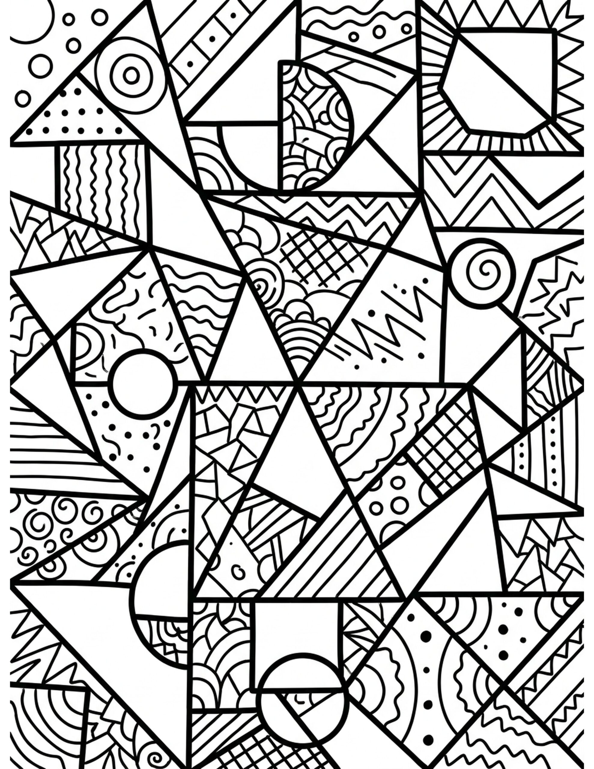 Colorful Geometric Patterns Coloring Page