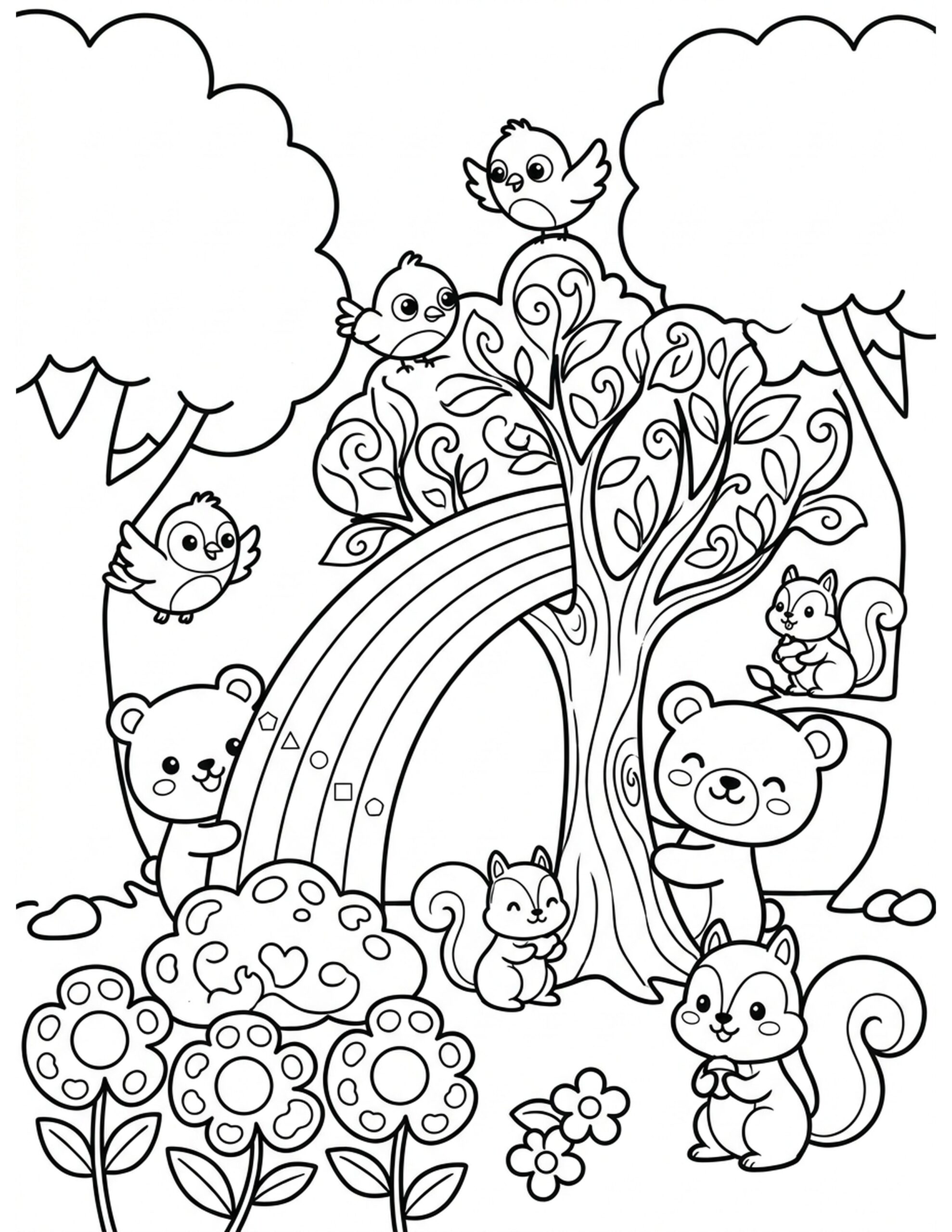 Mixing Colors with Nature Coloring Page