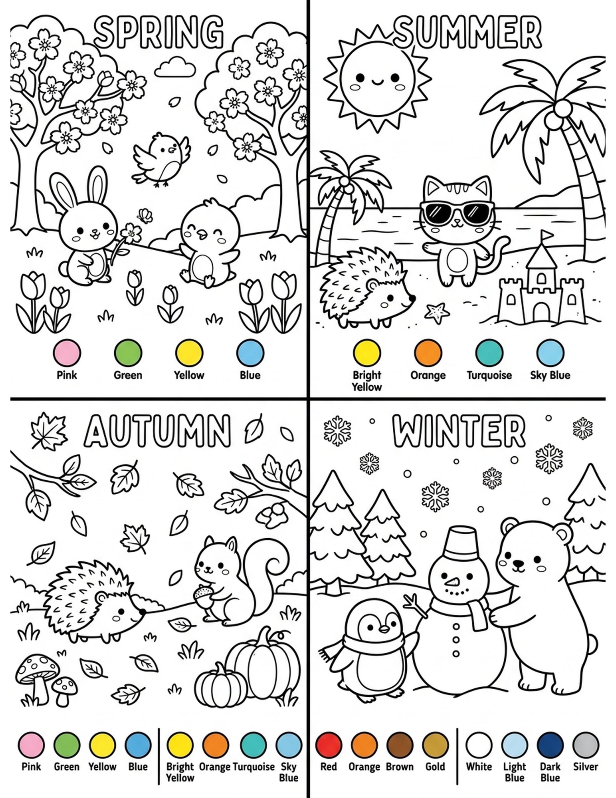 Seasonal Color Inspirations Coloring Page