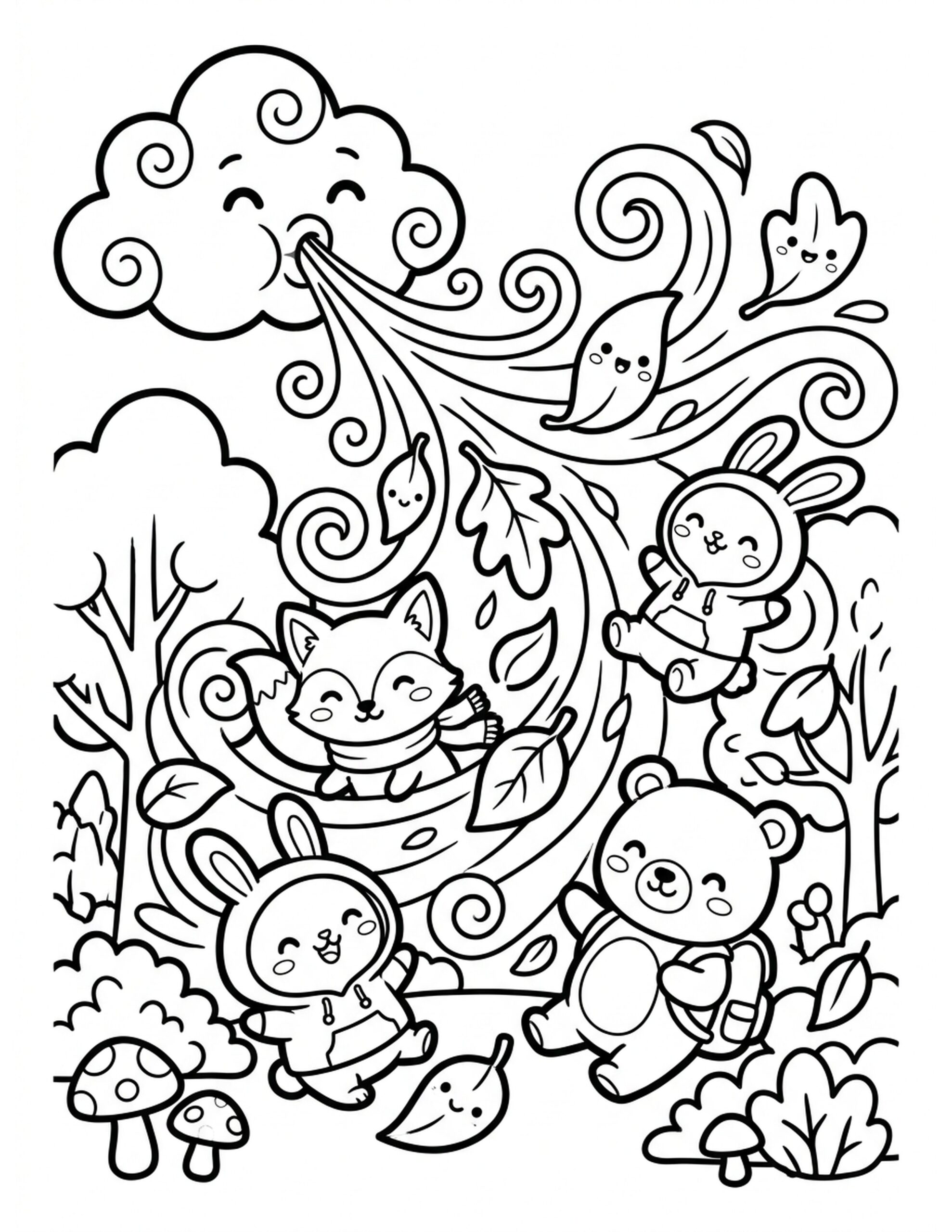 Whirlwind of Colors Coloring Page