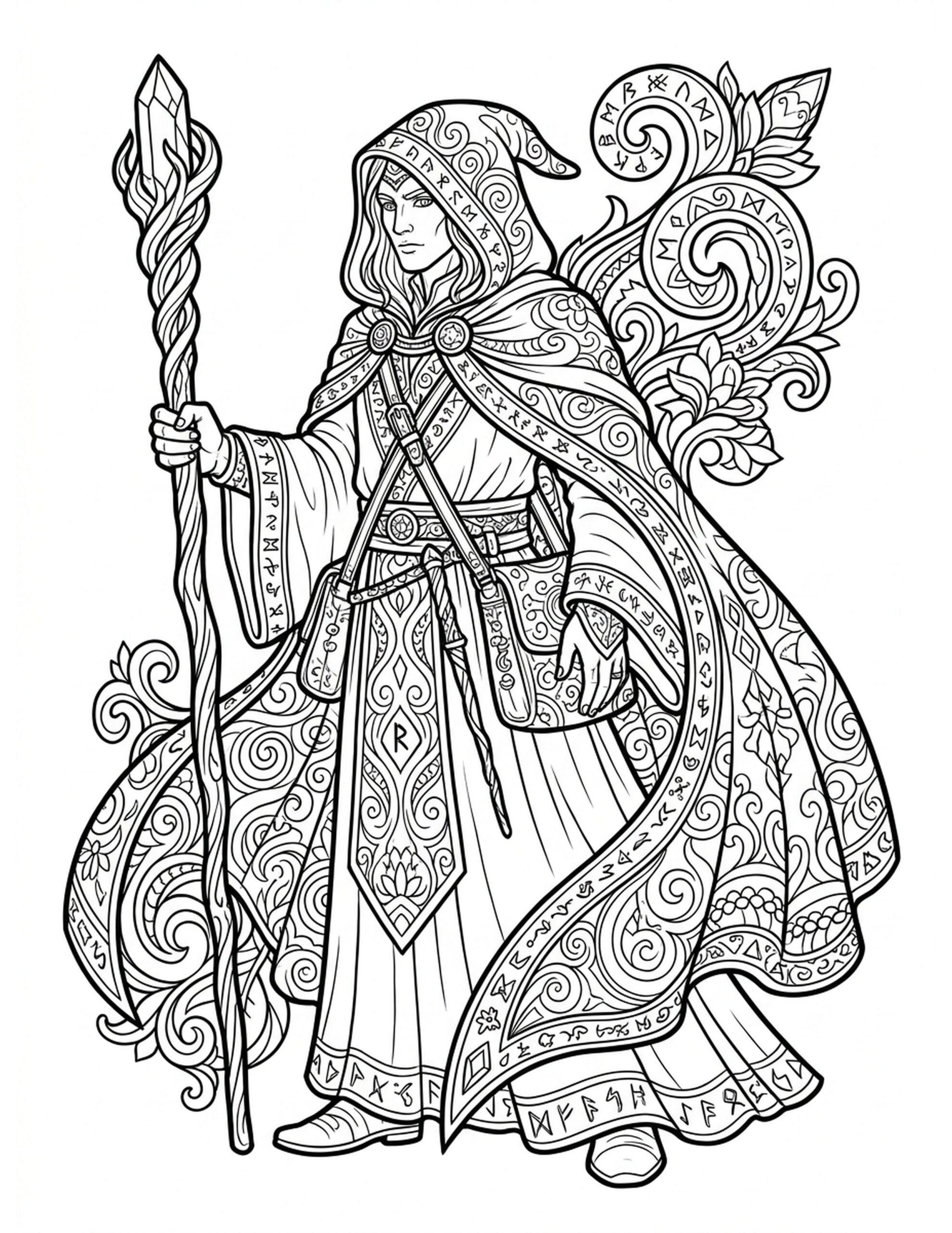 Fantasy Character Design Coloring Page