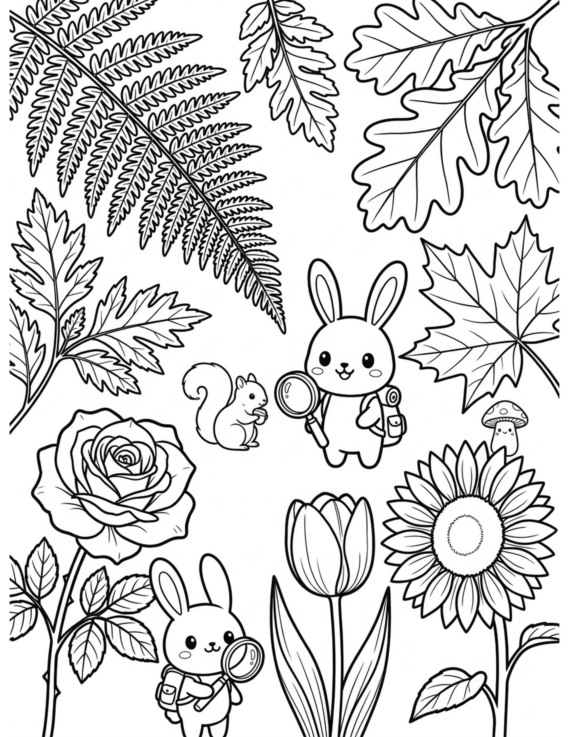 Botanical Exploration Coloring Page