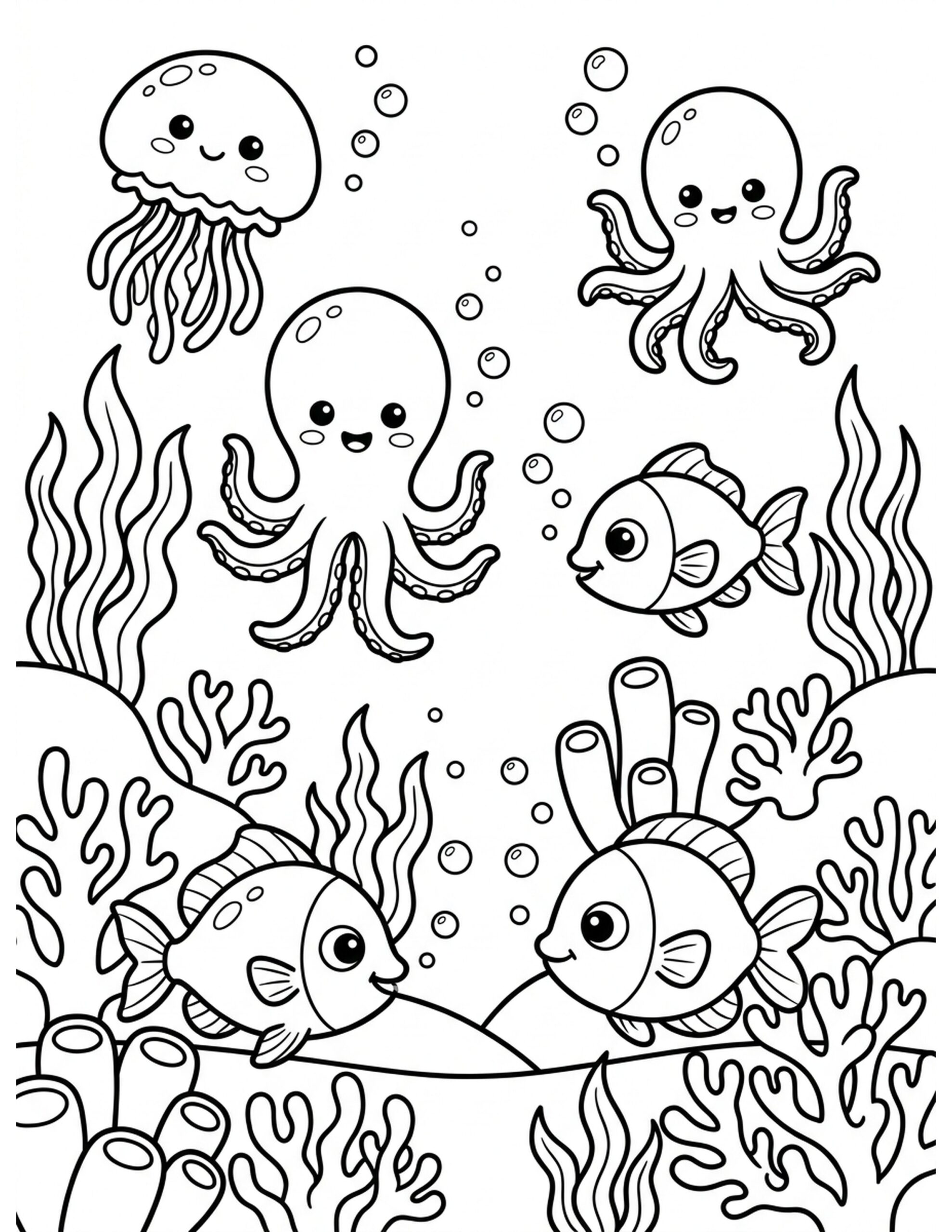 Ocean Depths Coloring Page