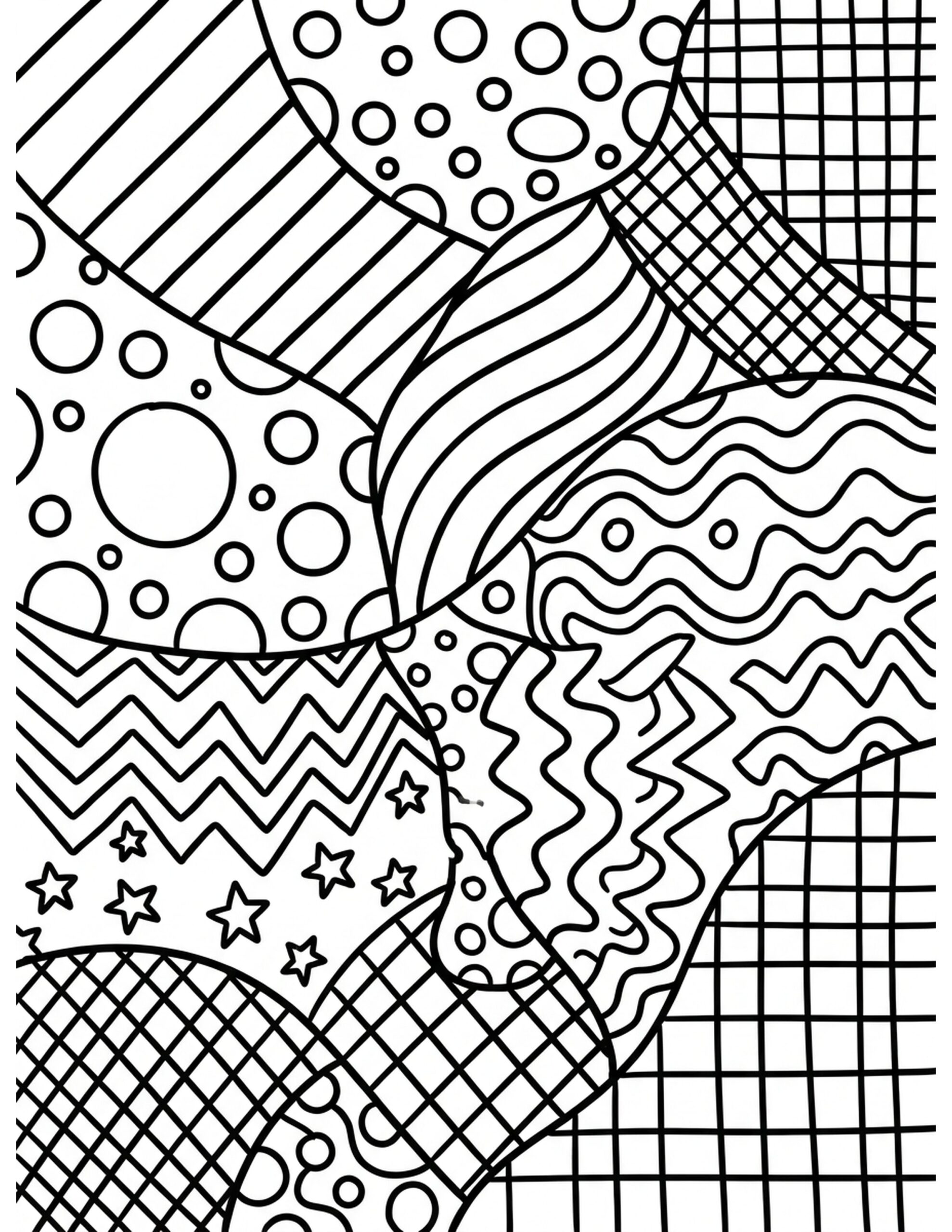 Simple Patterns and Textures Coloring Page
