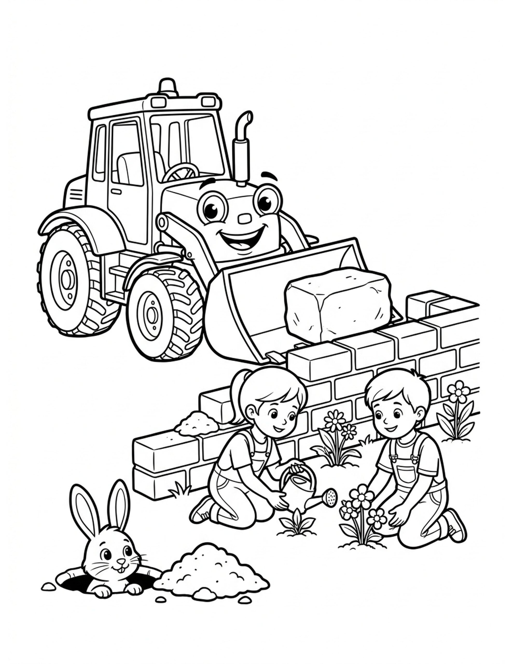Building a Garden Wall Coloring Page