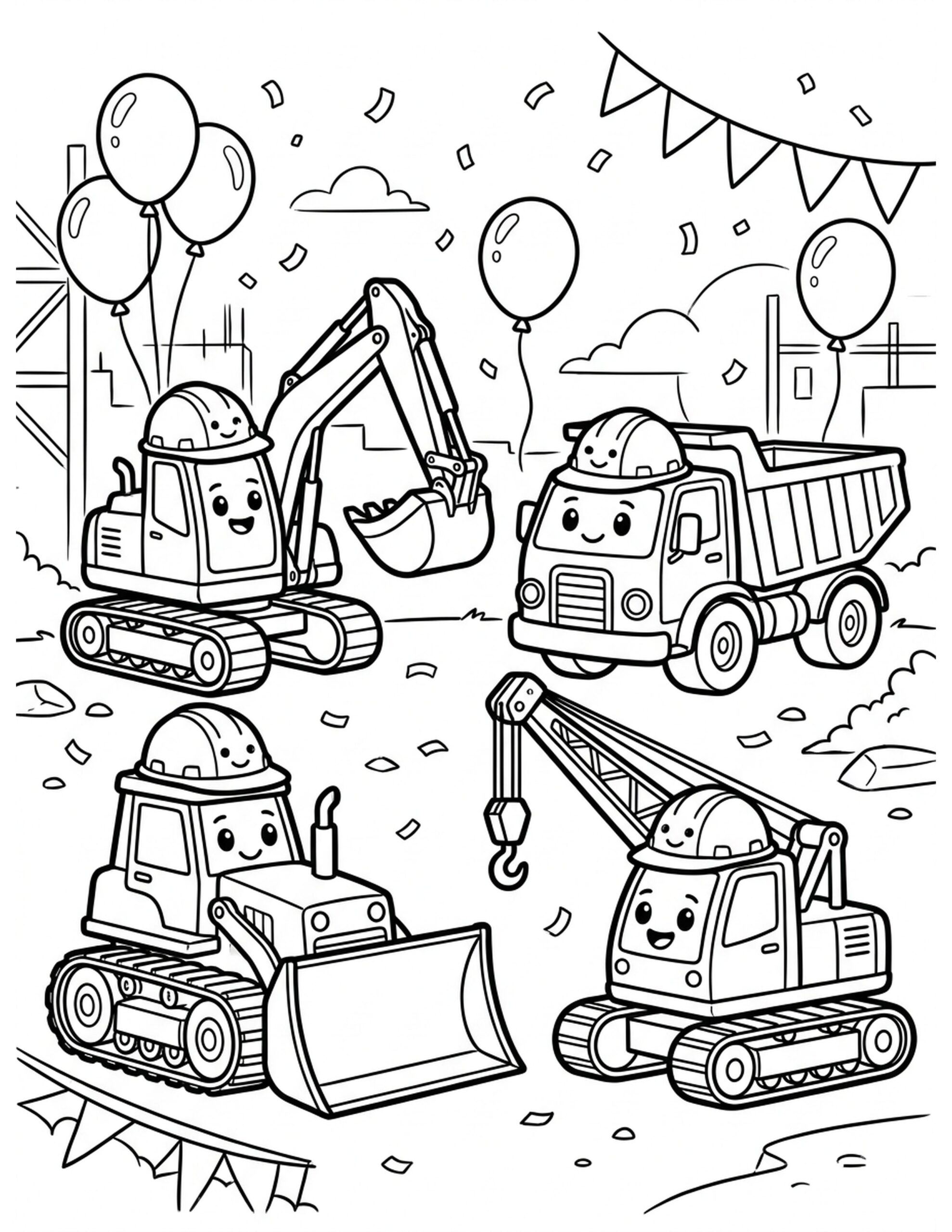 Hard Hat Team Coloring Page