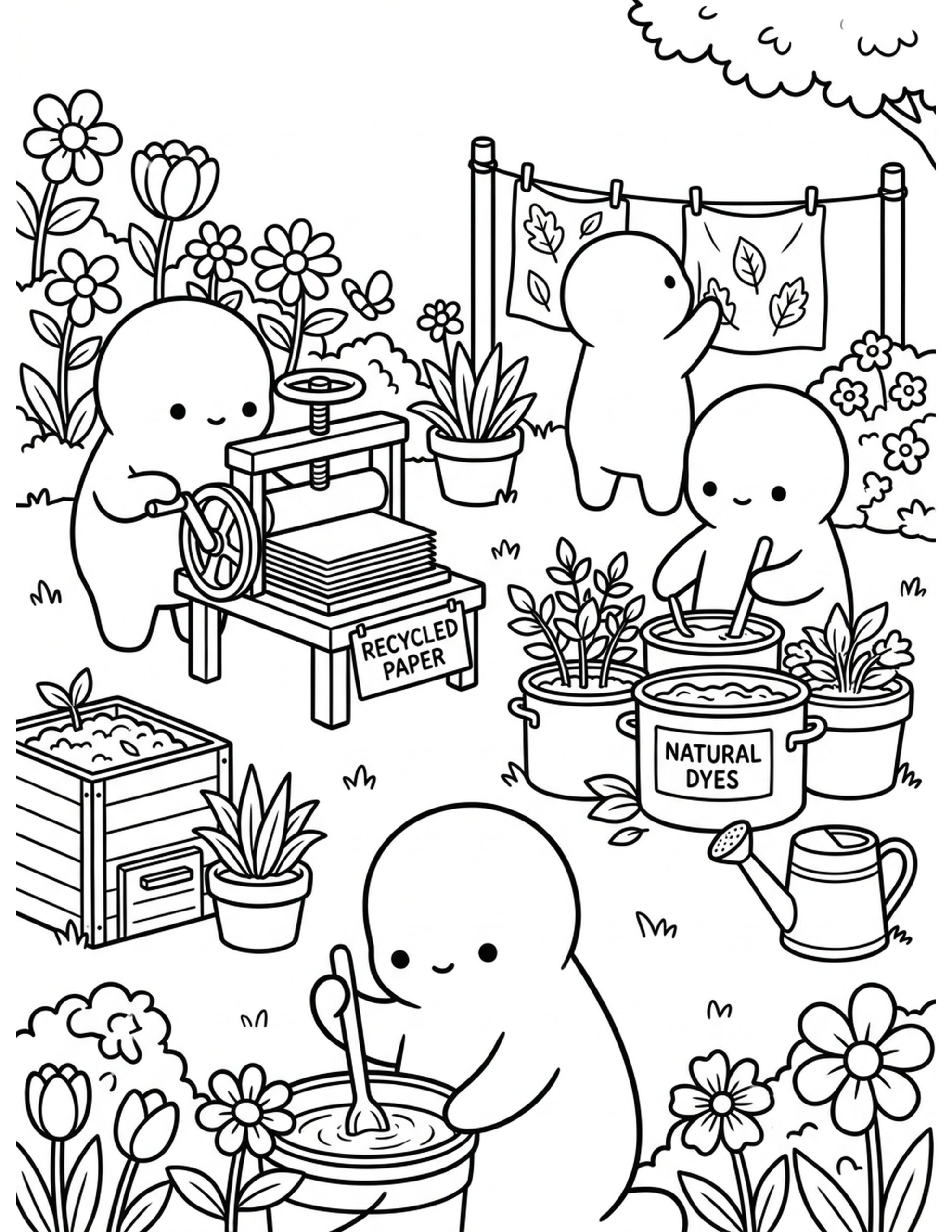 Sustainable Printing Practices Coloring Page