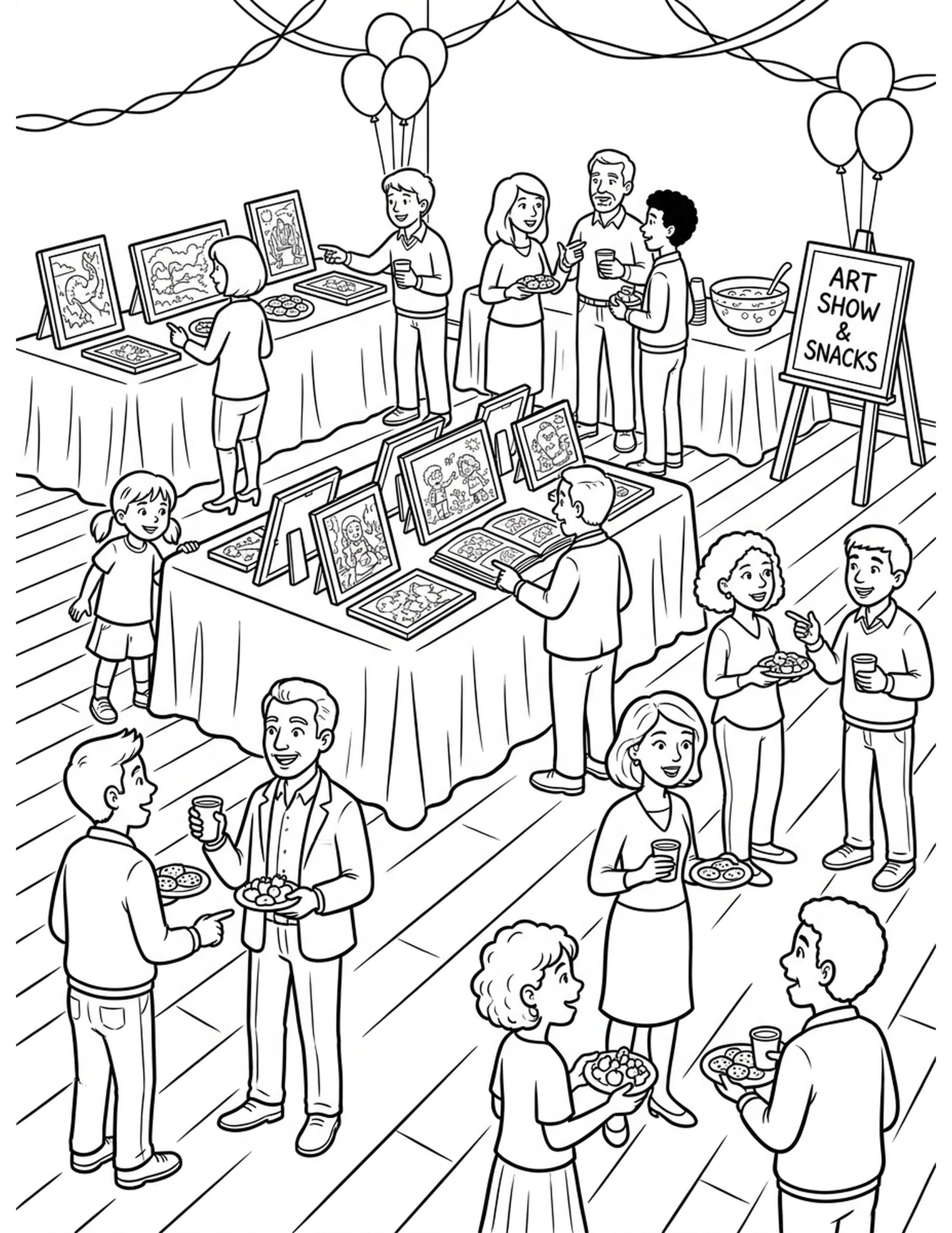 Art Reception for Printables Coloring Page