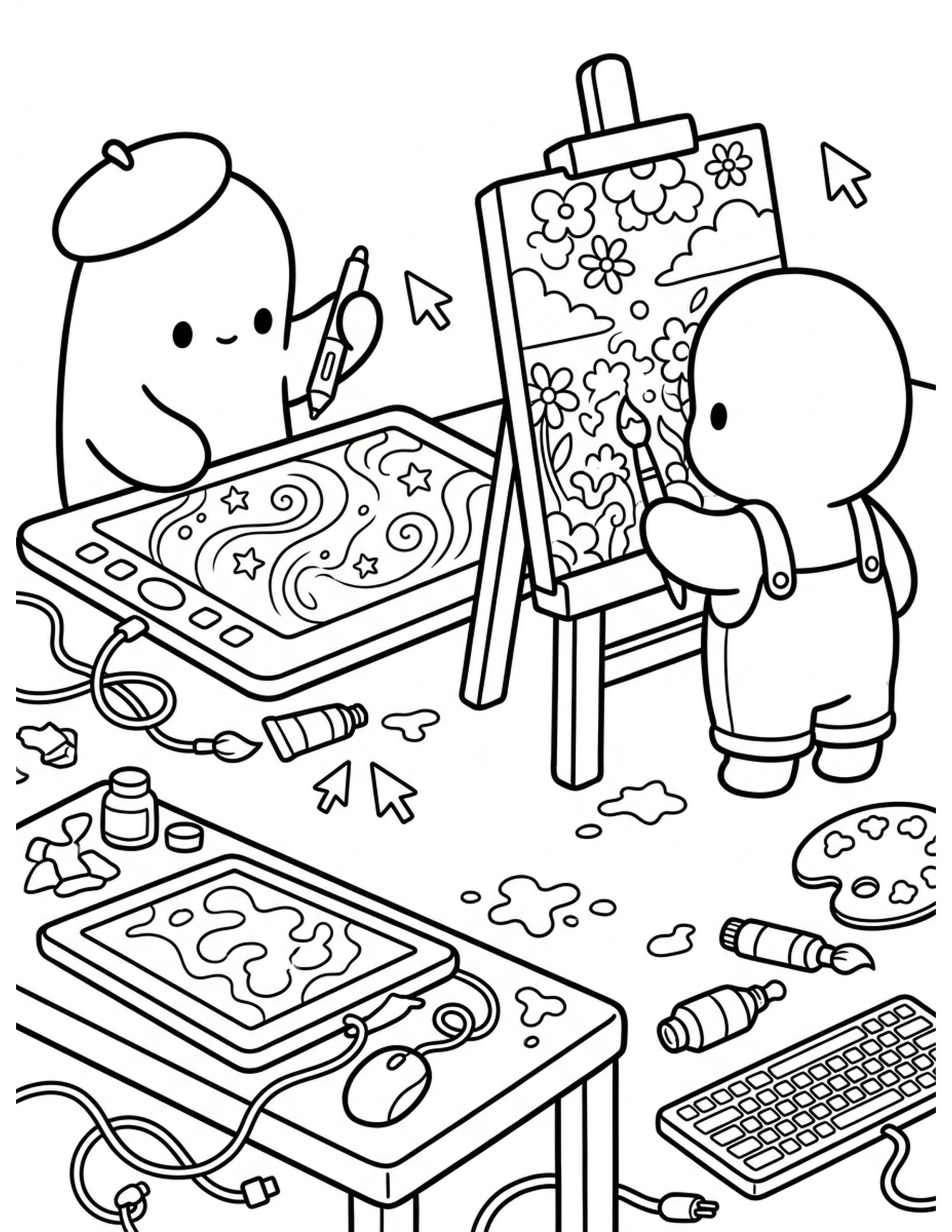Digital and Printable Art Sneak Peek Coloring Page