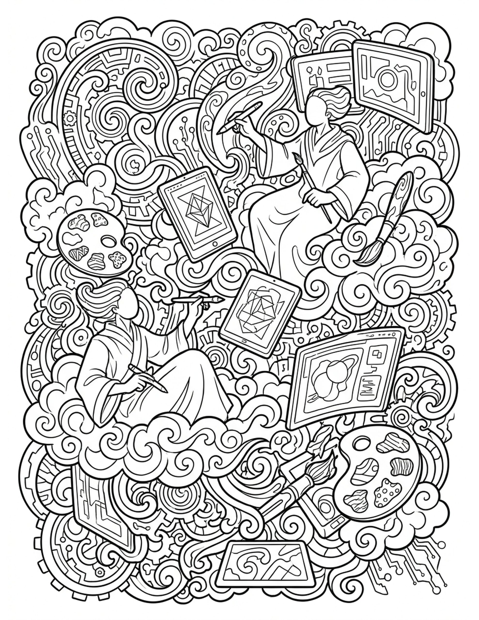 The Virtual Art World Coloring Page