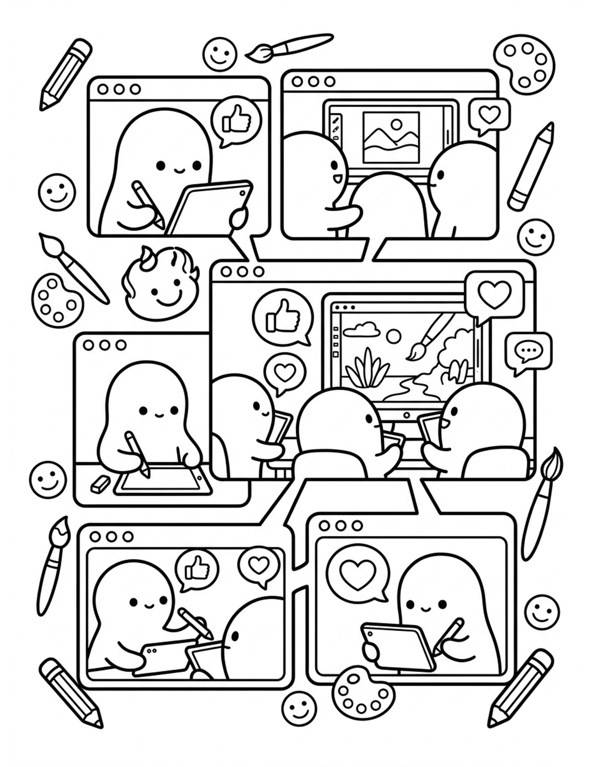 Online Art Communities Coloring Page