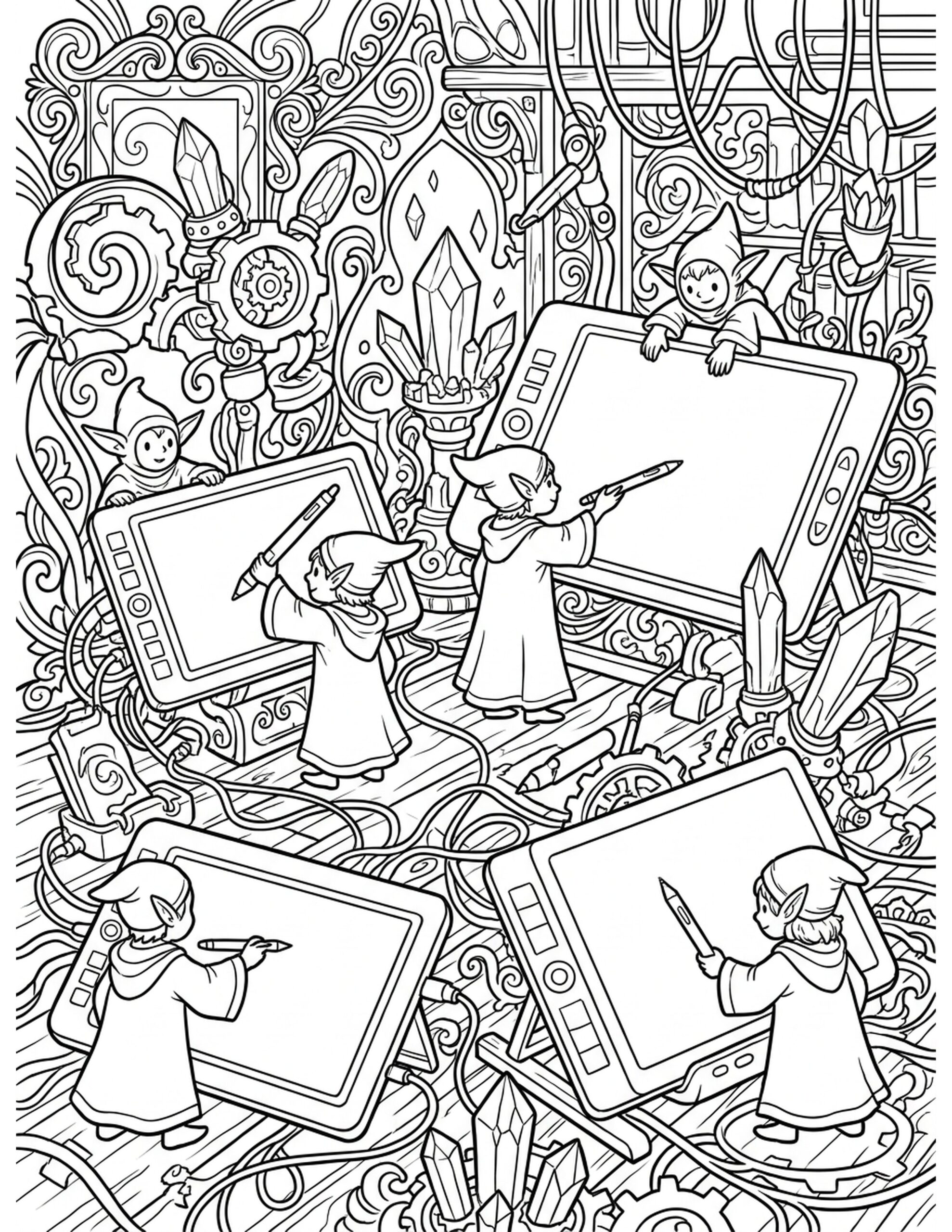 Digital Art Tools Coloring Page