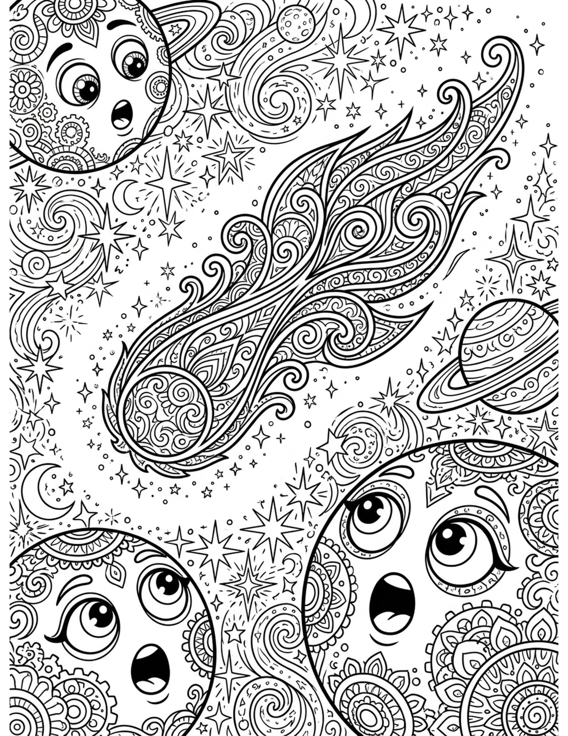 The Mysterious Comet Coloring Page