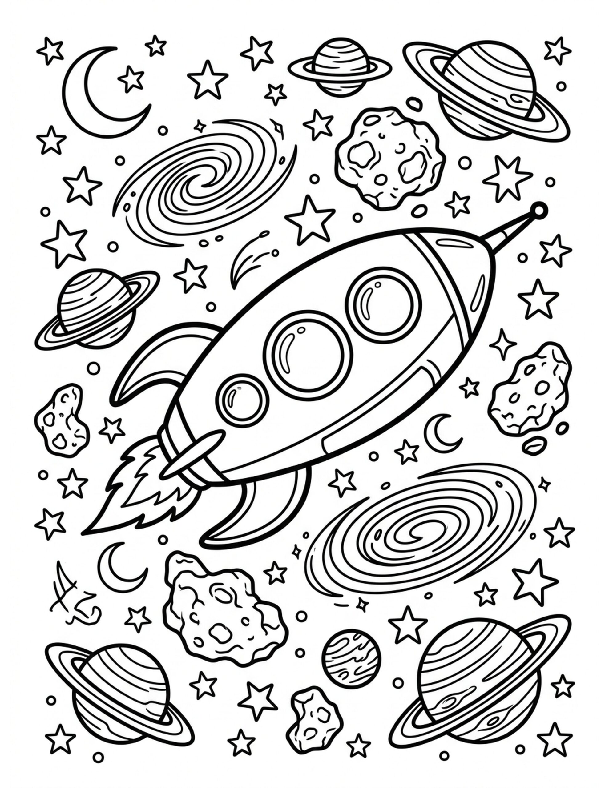 The Galactic Journey Coloring Page