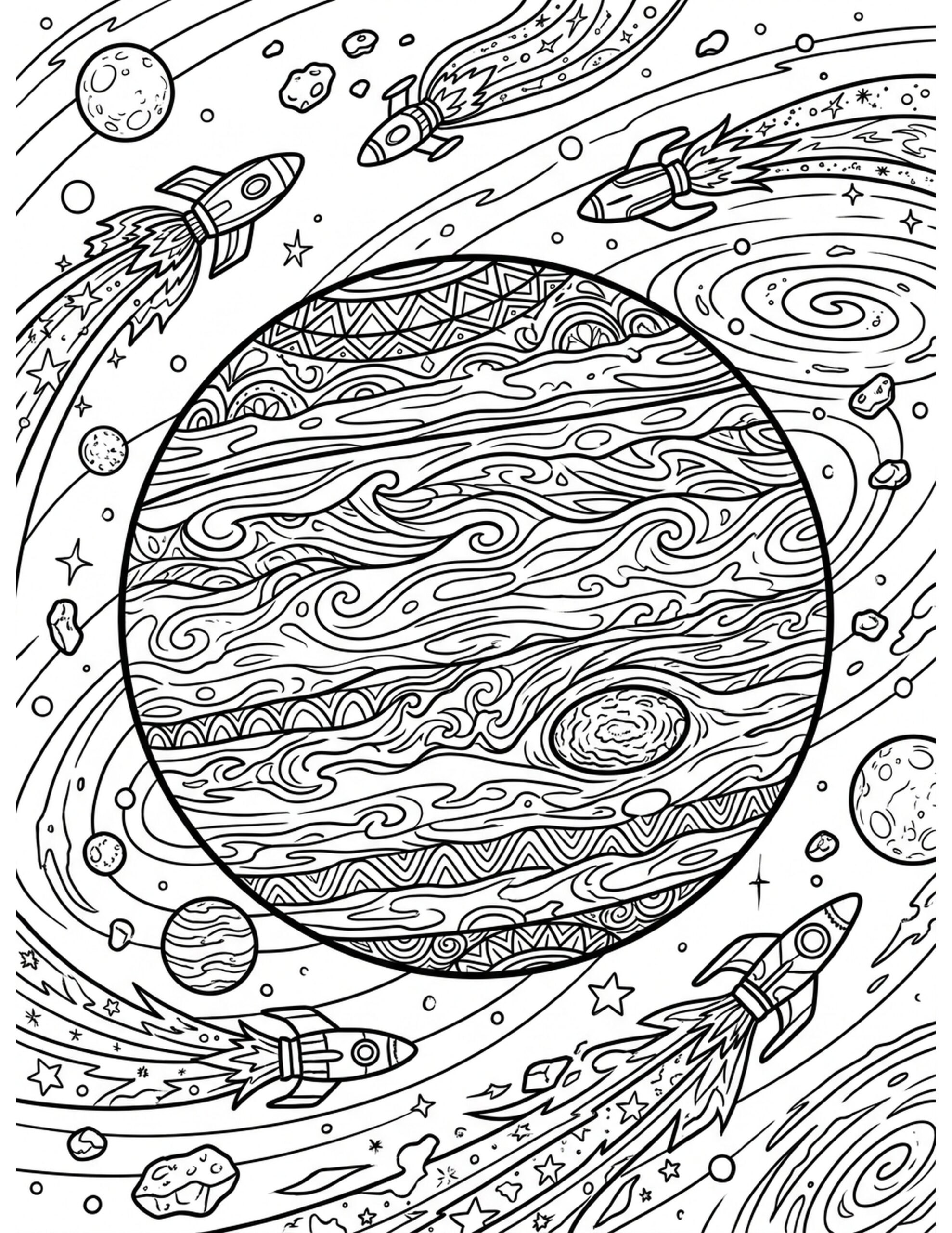 The Gas Giant: Jupiter Coloring Page