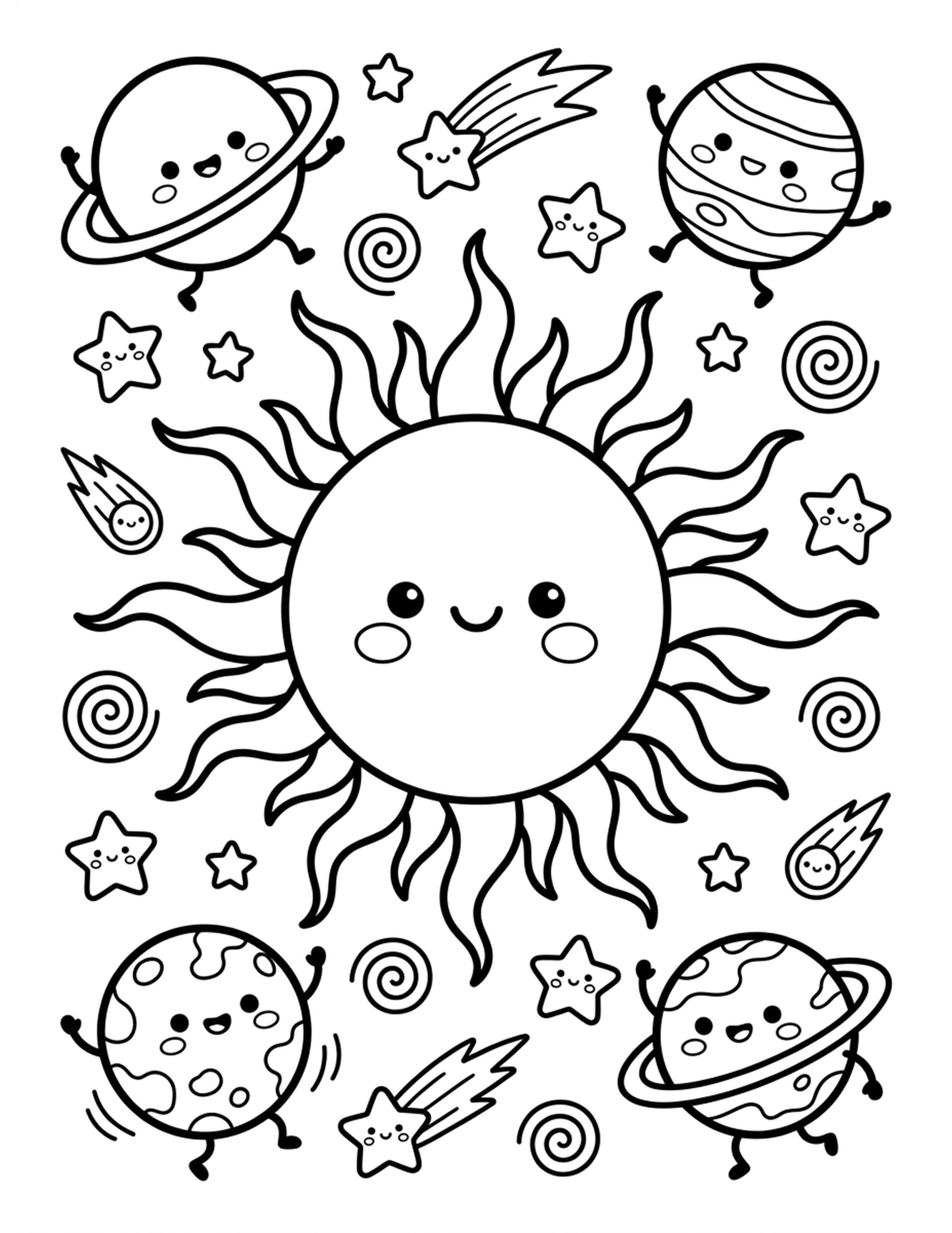 The Sun: Our Star Coloring Page