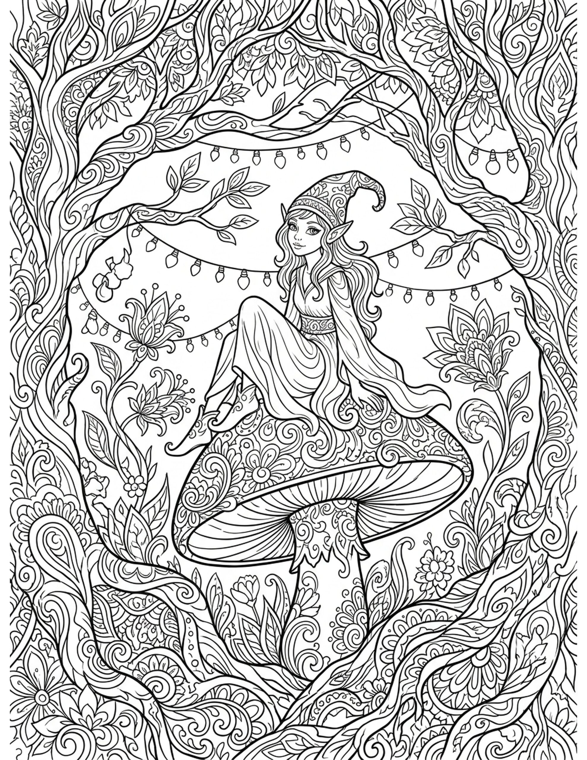 Enchanted Forest Glade Coloring Page