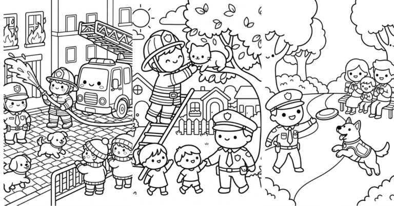 Police Fire Truck Coloring Pages Free Printable