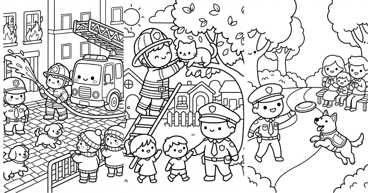 Police Fire Truck Coloring Pages Free Printable