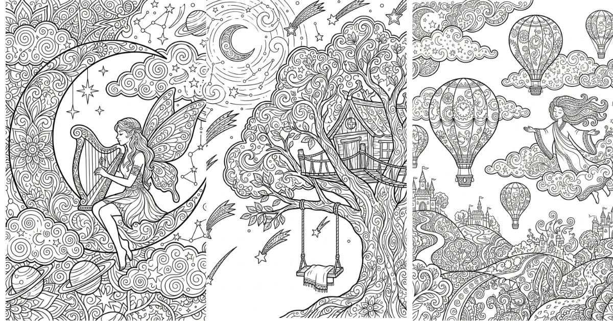 Coloring Pages for Adults — Stress Relief Pack