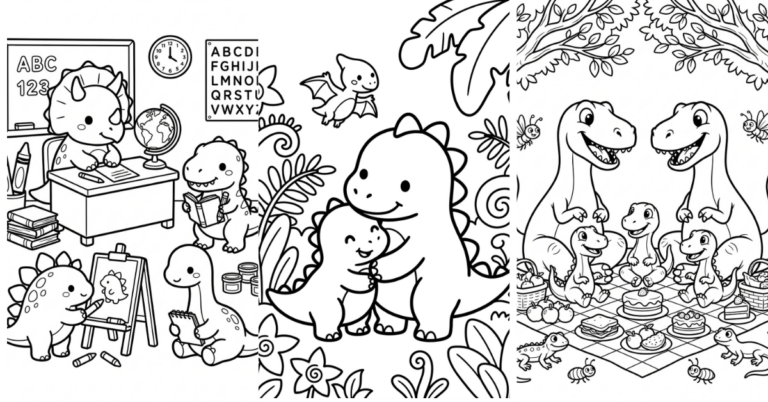 Easy Dinosaur Coloring Pages to Print