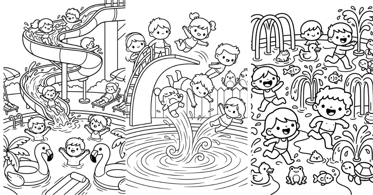 Fun Pool Party Coloring Pages for Sunny Days